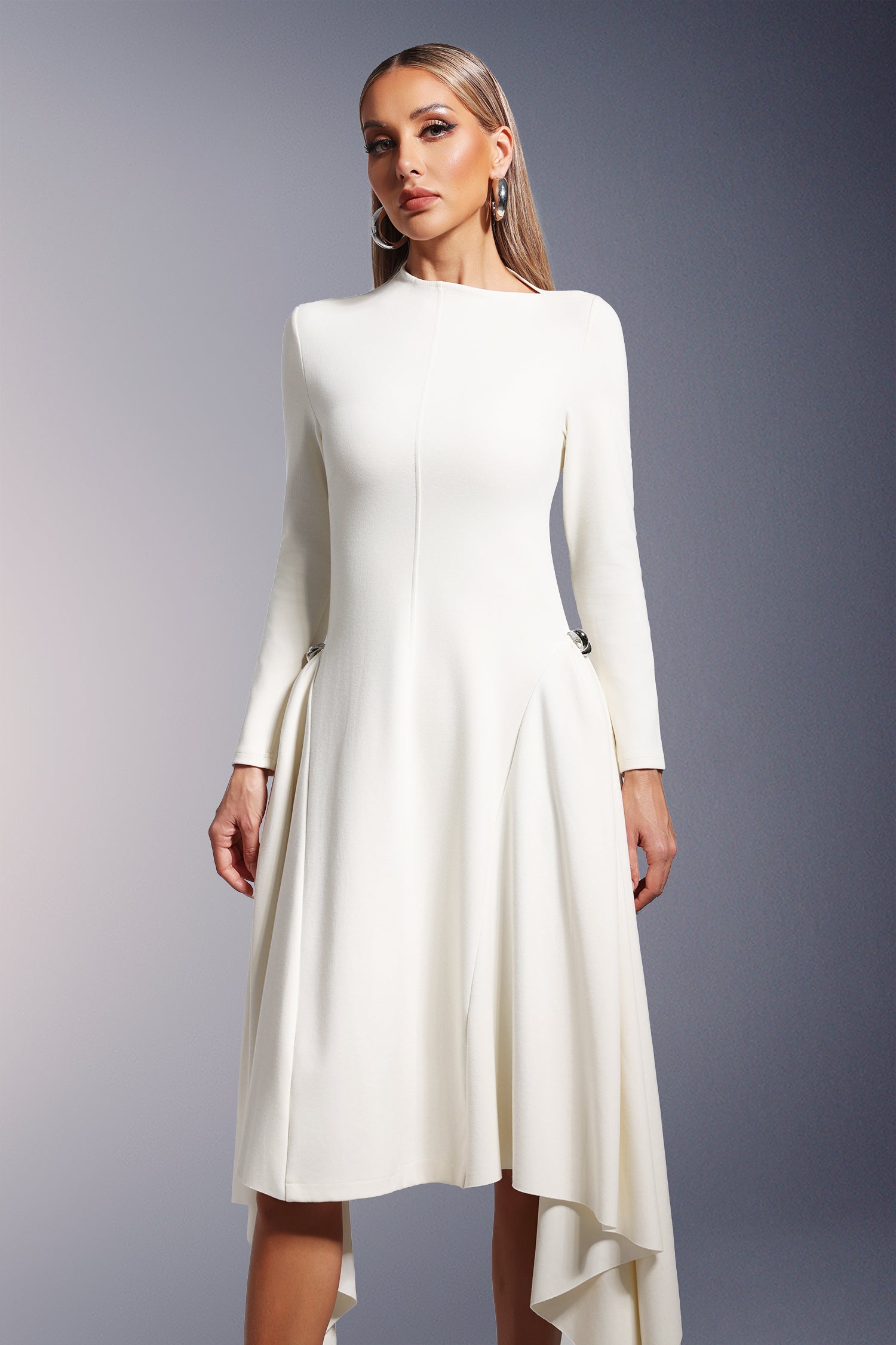 Sylvia Long Sleeves  Midi Dress