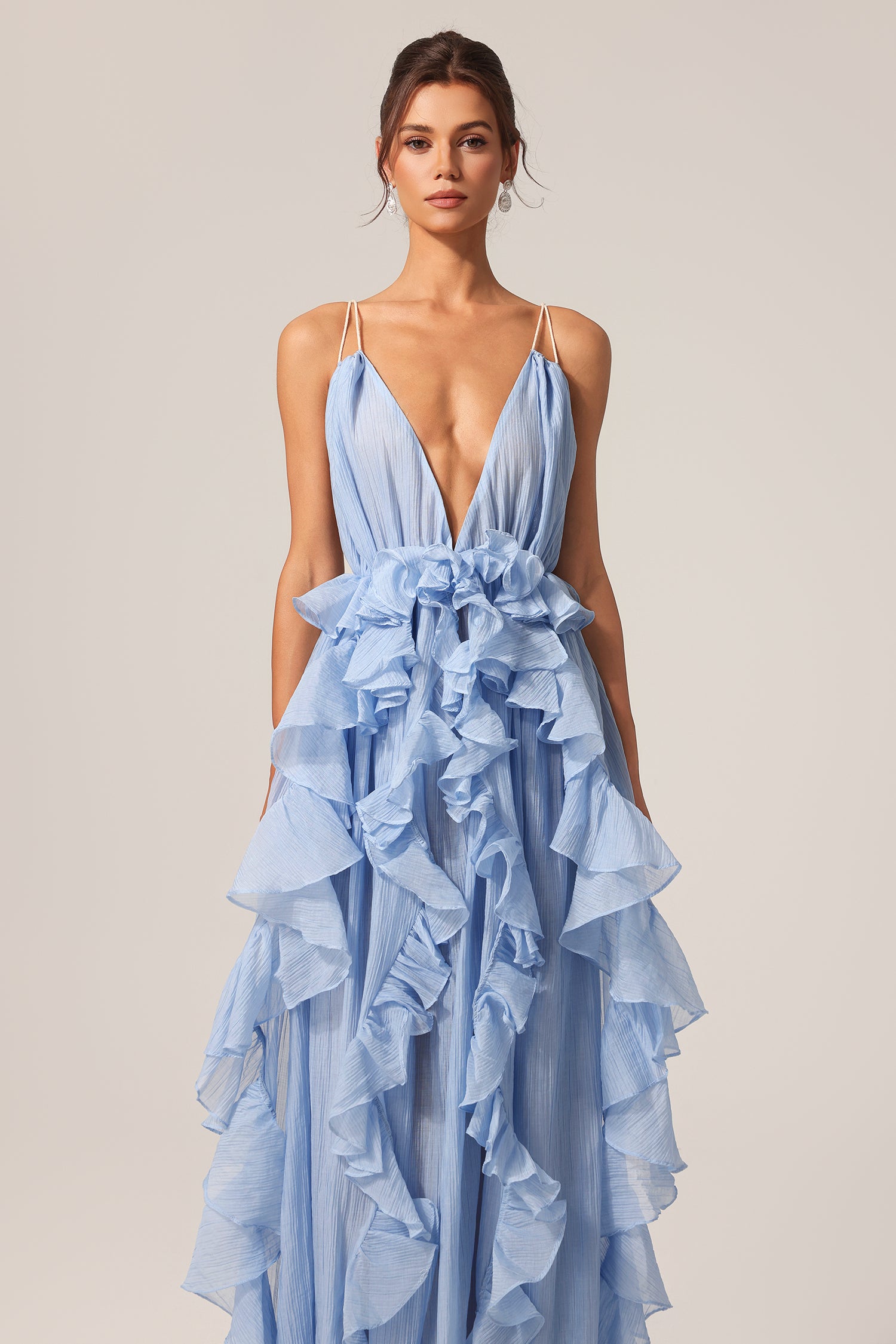 Quincy Sleeveless Backless Folds Maxi Dress