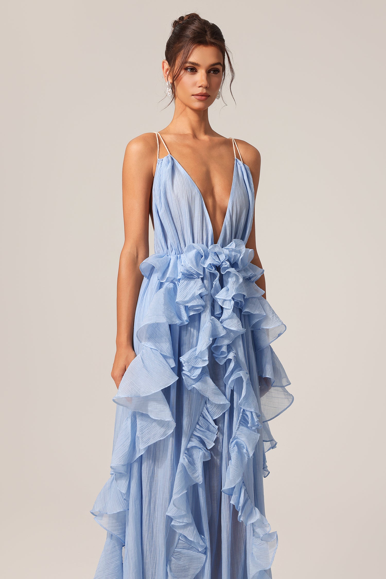 Quincy Sleeveless Backless Folds Maxi Dress