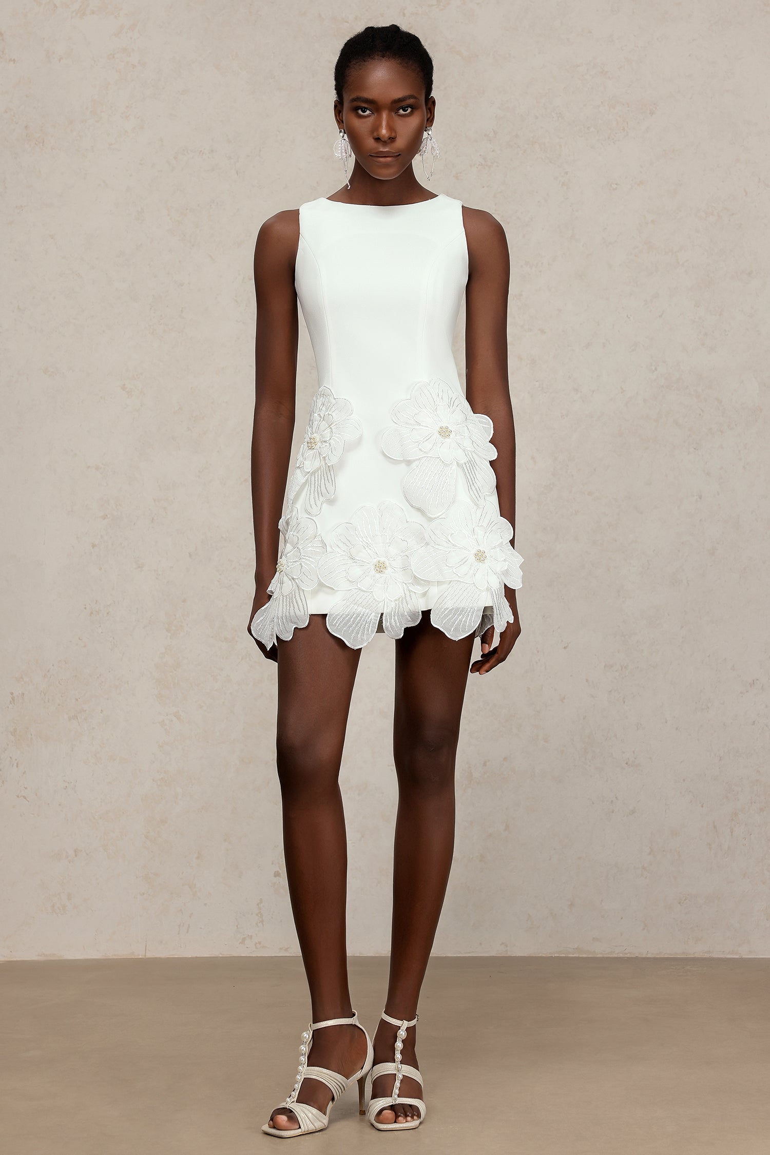 Lelia Sleeveless Flowers Mini Dress