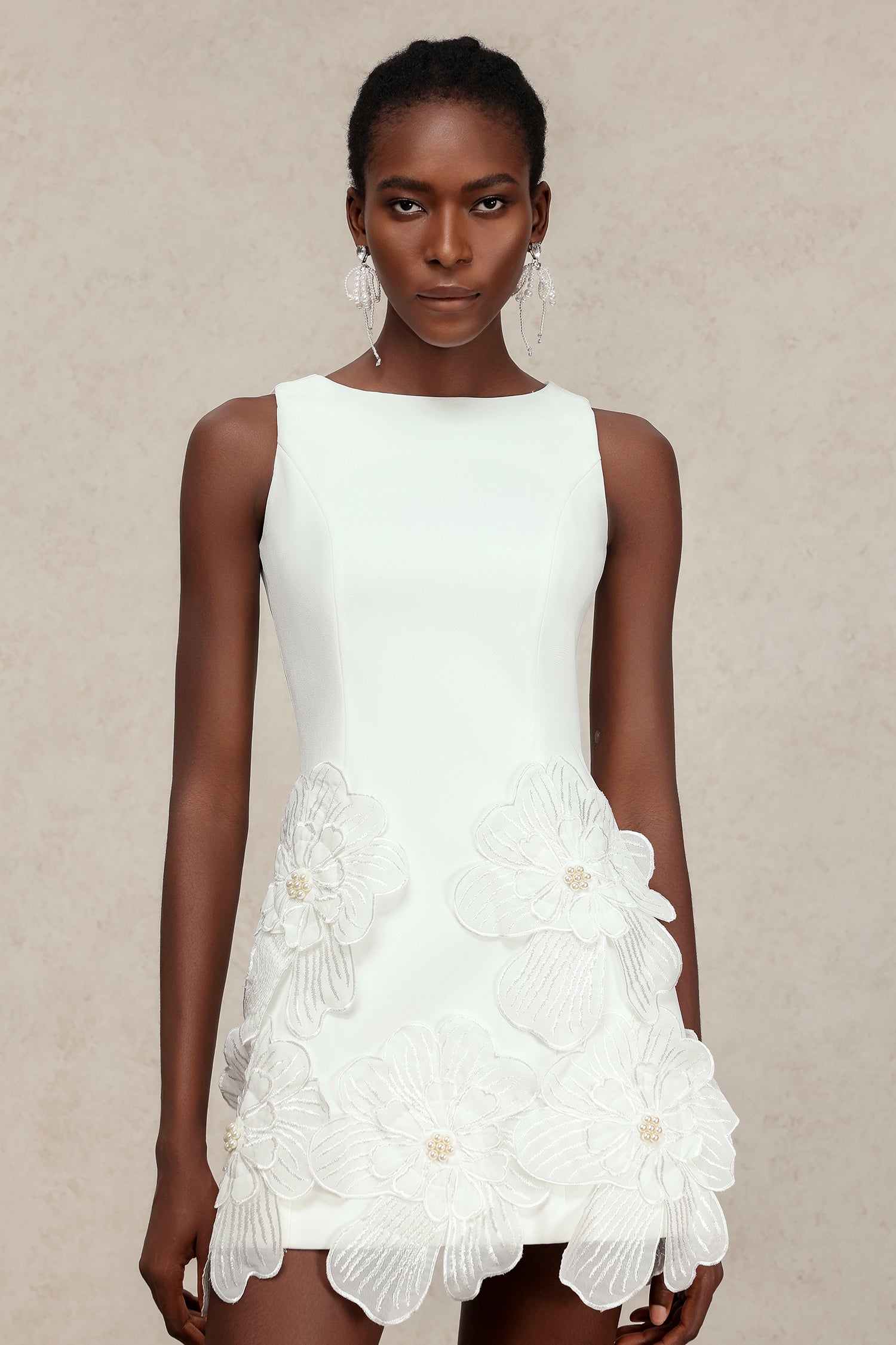 Lelia Sleeveless Flowers Mini Dress