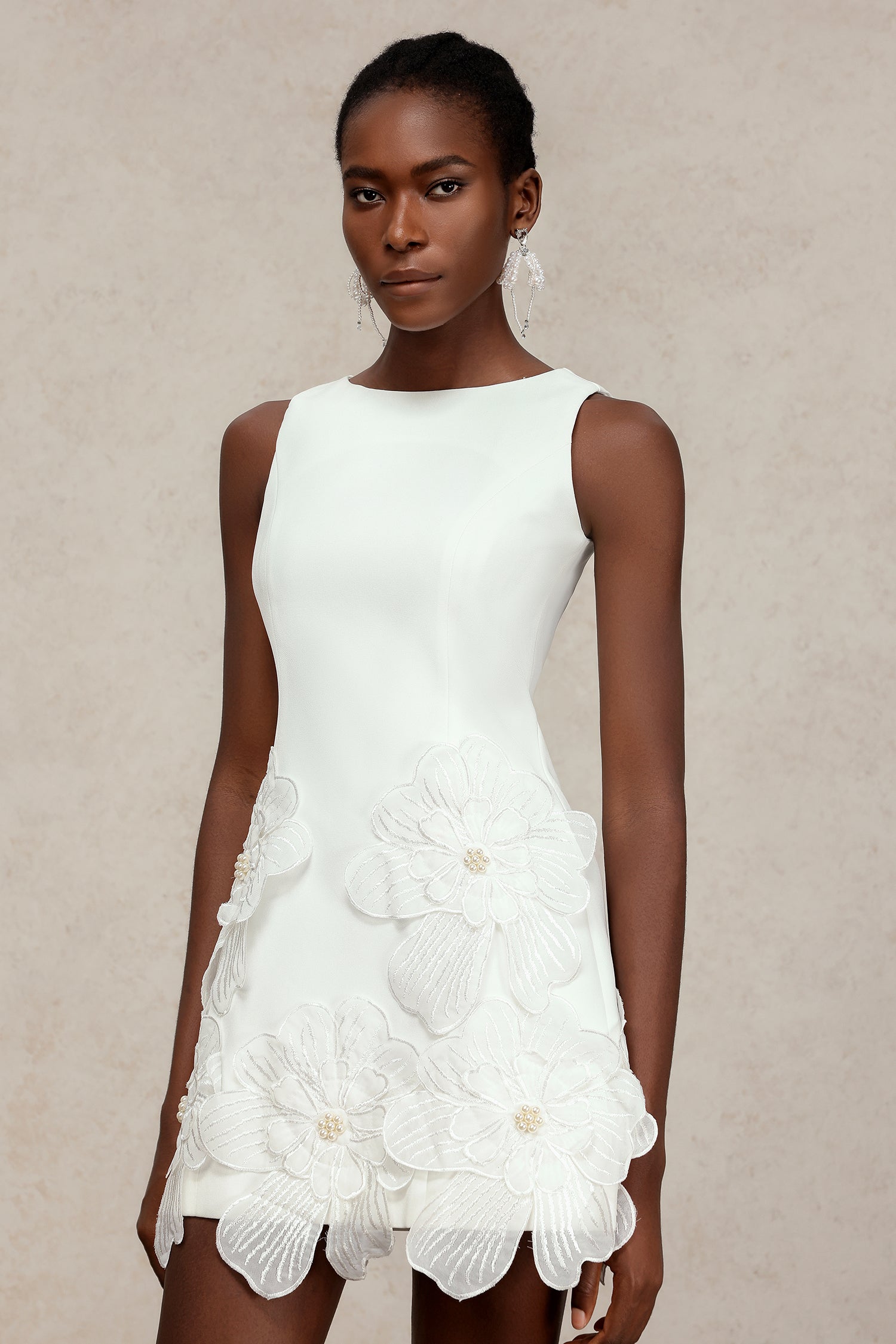 Lelia Sleeveless Flowers Mini Dress