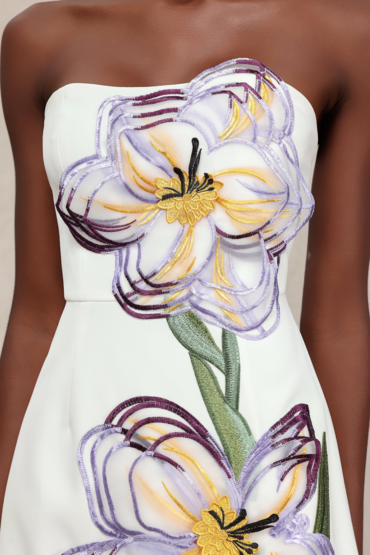 Ginny Sleeveless Embroidery Flowers Mini Dress