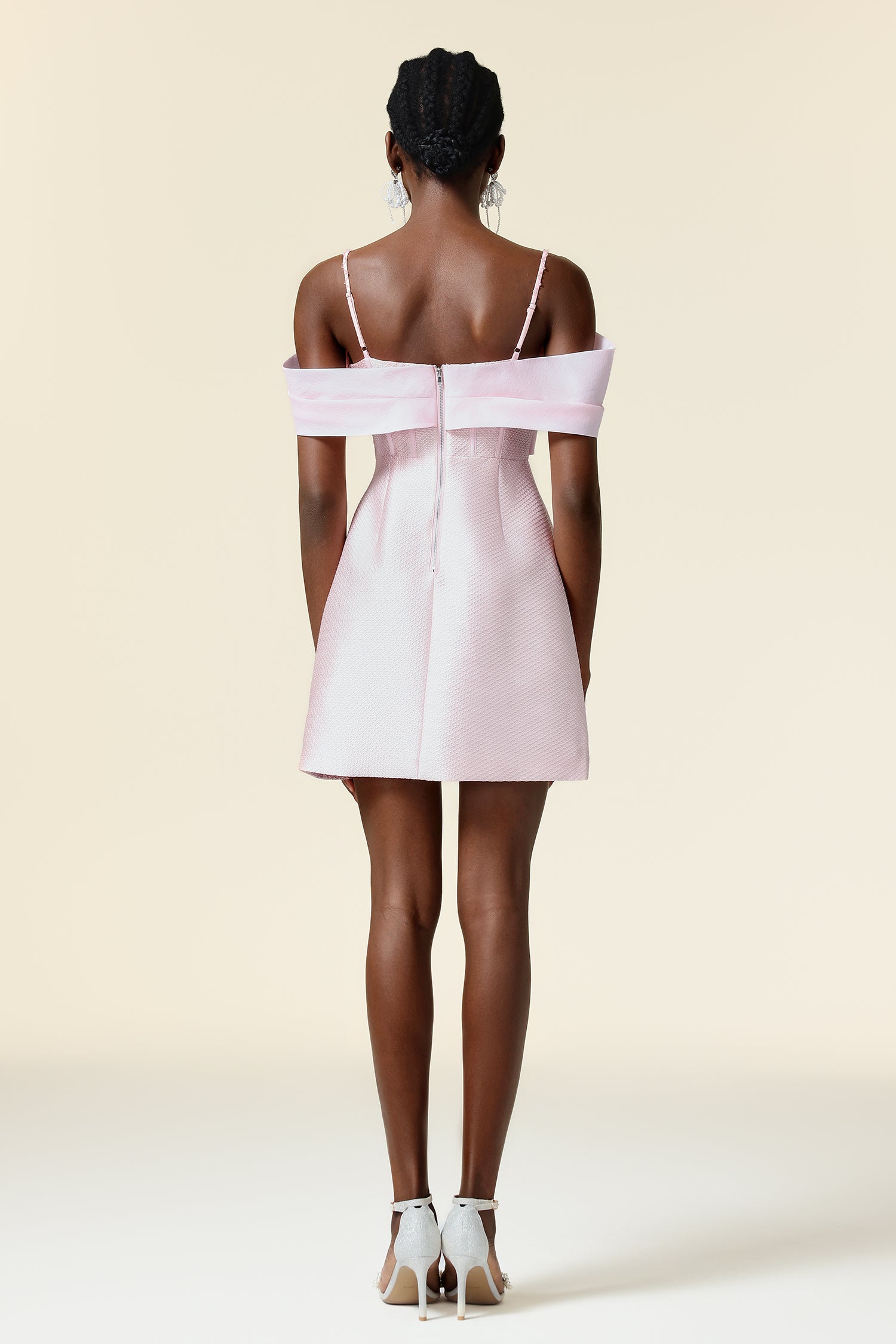 Vako Sleeveless Diamond Fishbone Mini Dress