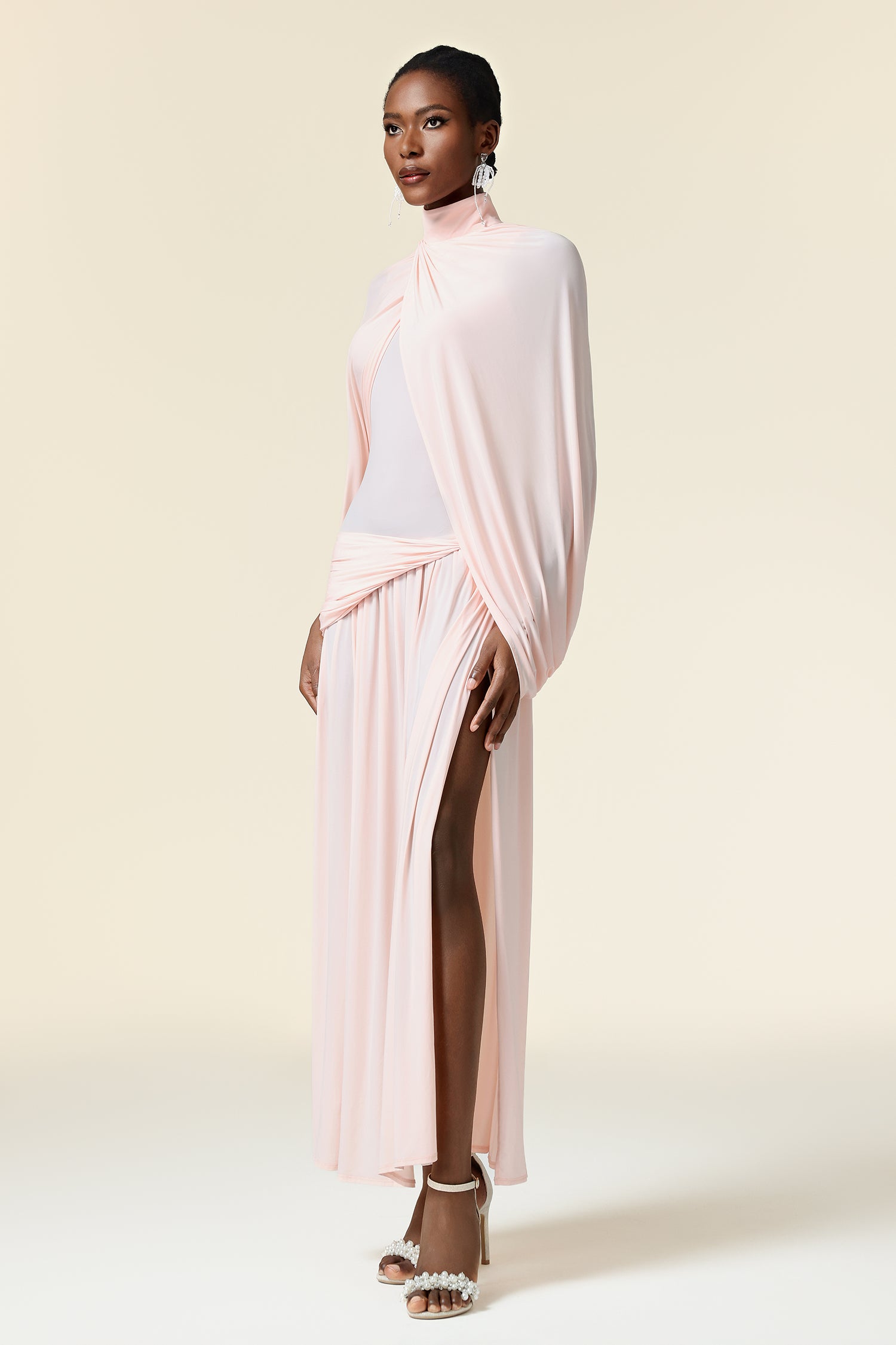 Martha Asymmetric Folds Maxi Dress