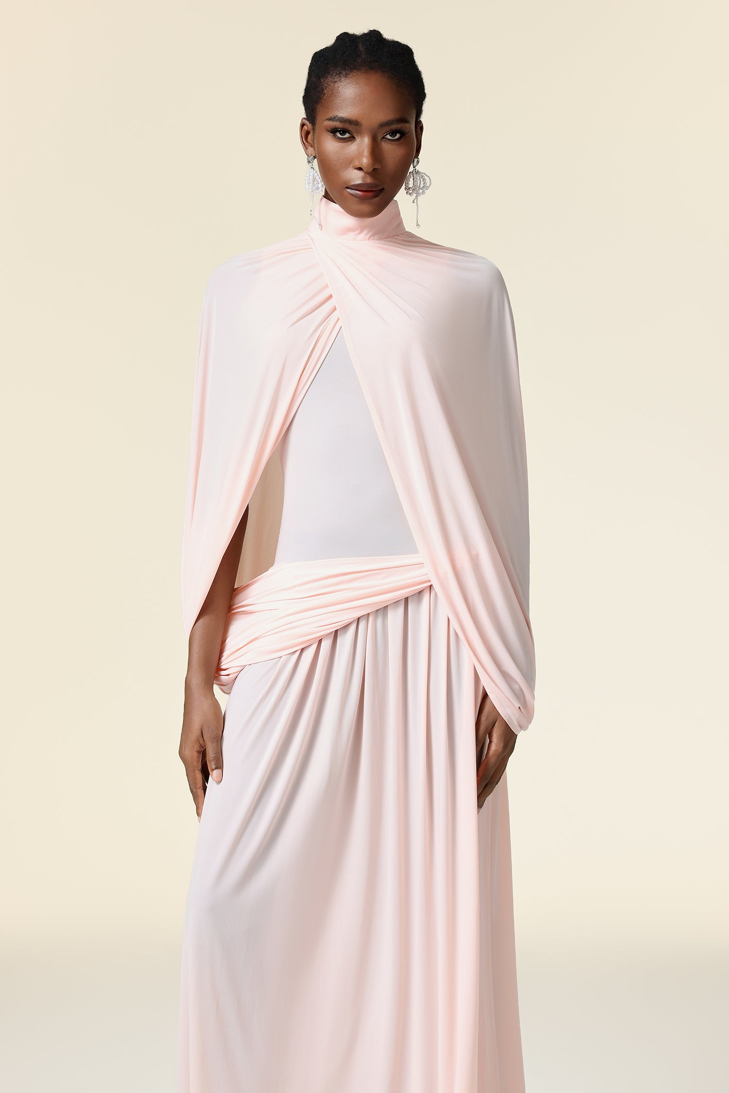 Martha Asymmetric Folds Maxi Dress