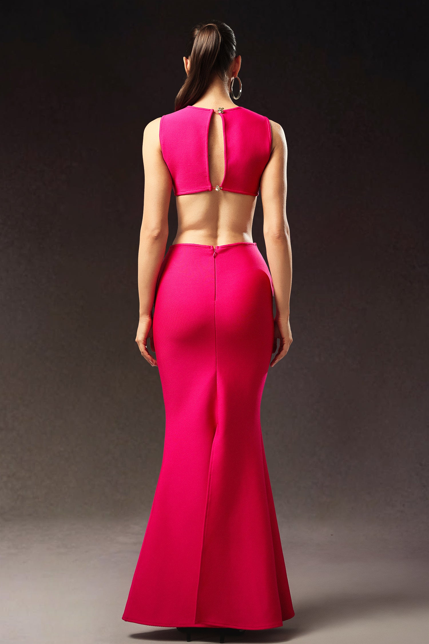 Tinnie Sleeveless Hollow Out Ribbon Bandage Maxi Dress