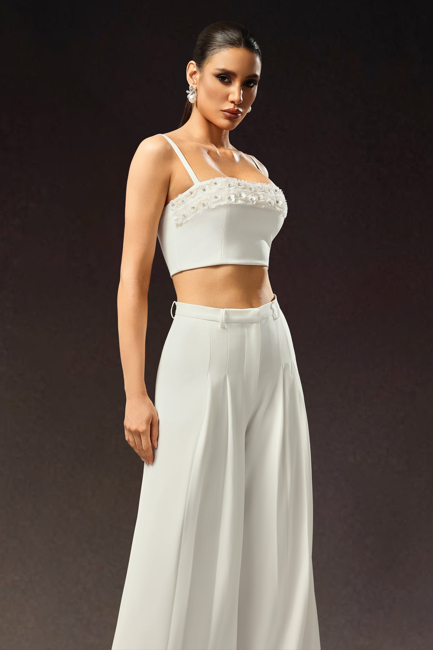 Zaysha Sleeveless Diamond Flower Maxi Two-Piece Set