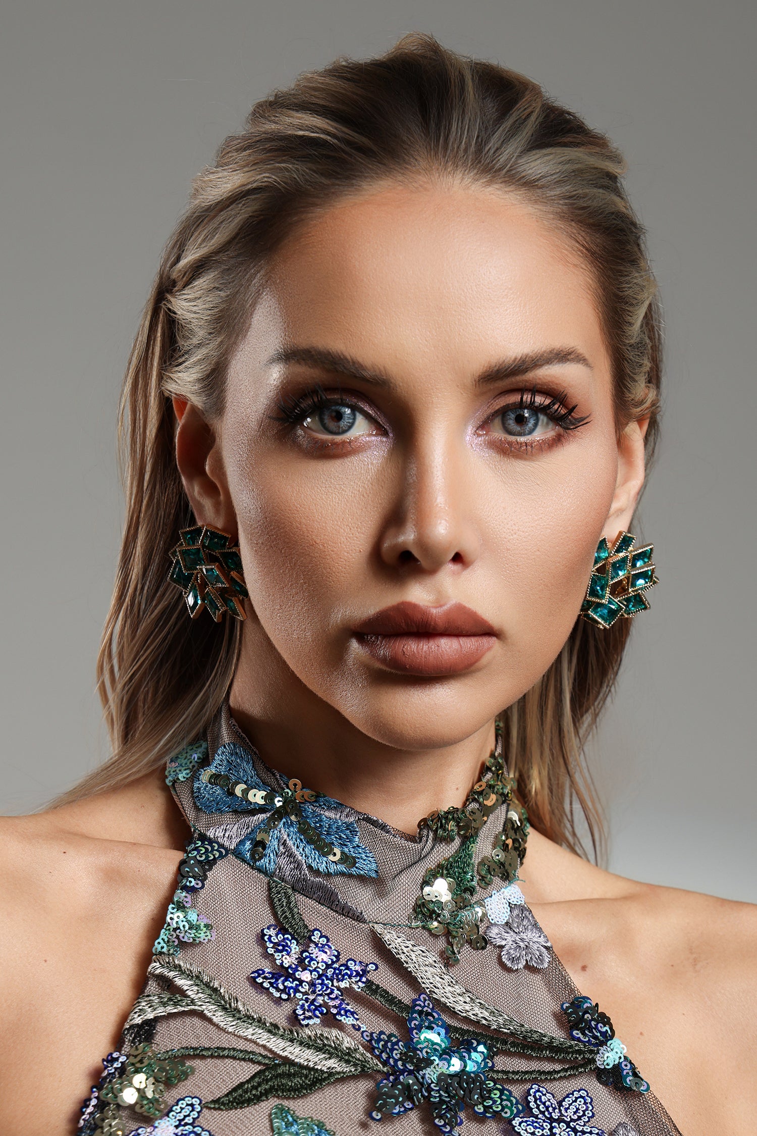 Kiwis Geometry Metal Green Earrings