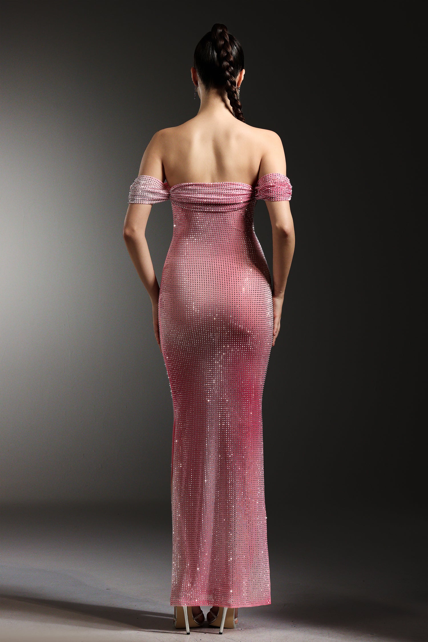 Dolores Rhinestone Gradient Maxi Dress