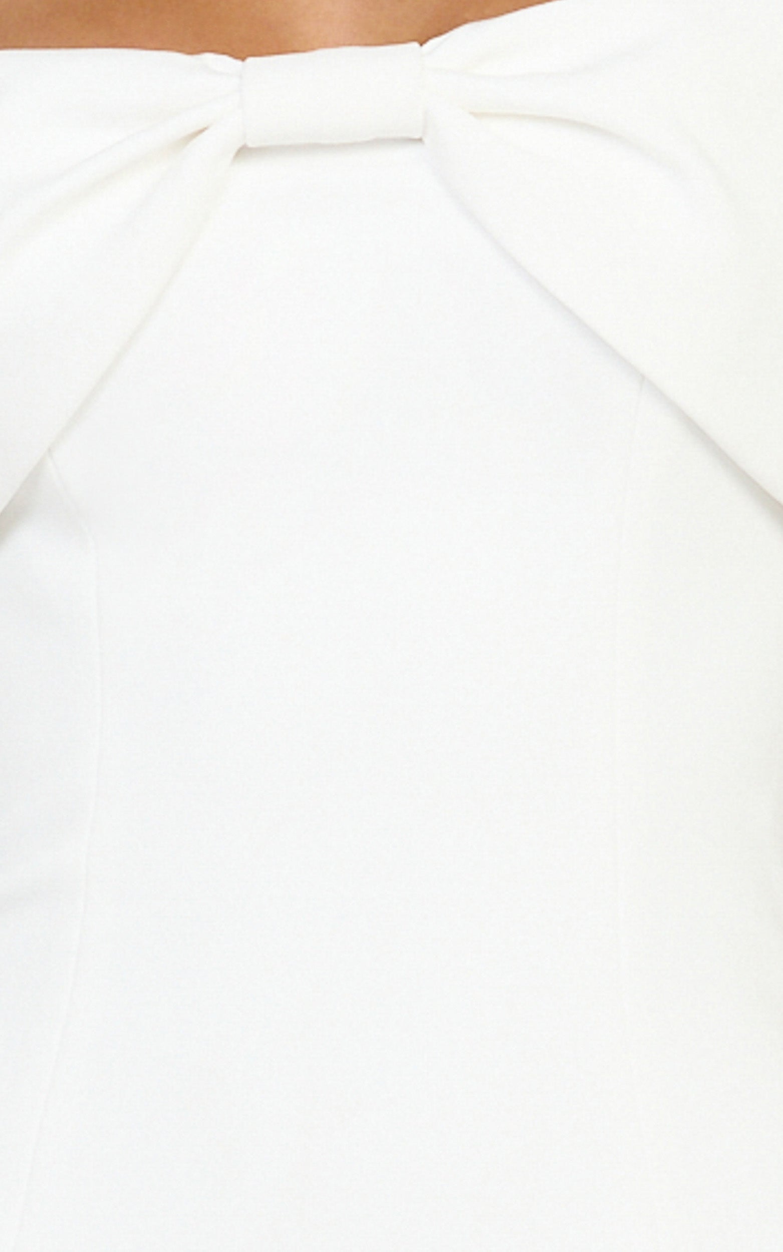 Thalia Mini Dress - Off Shoulder Bow Detail Dress in White - View 6