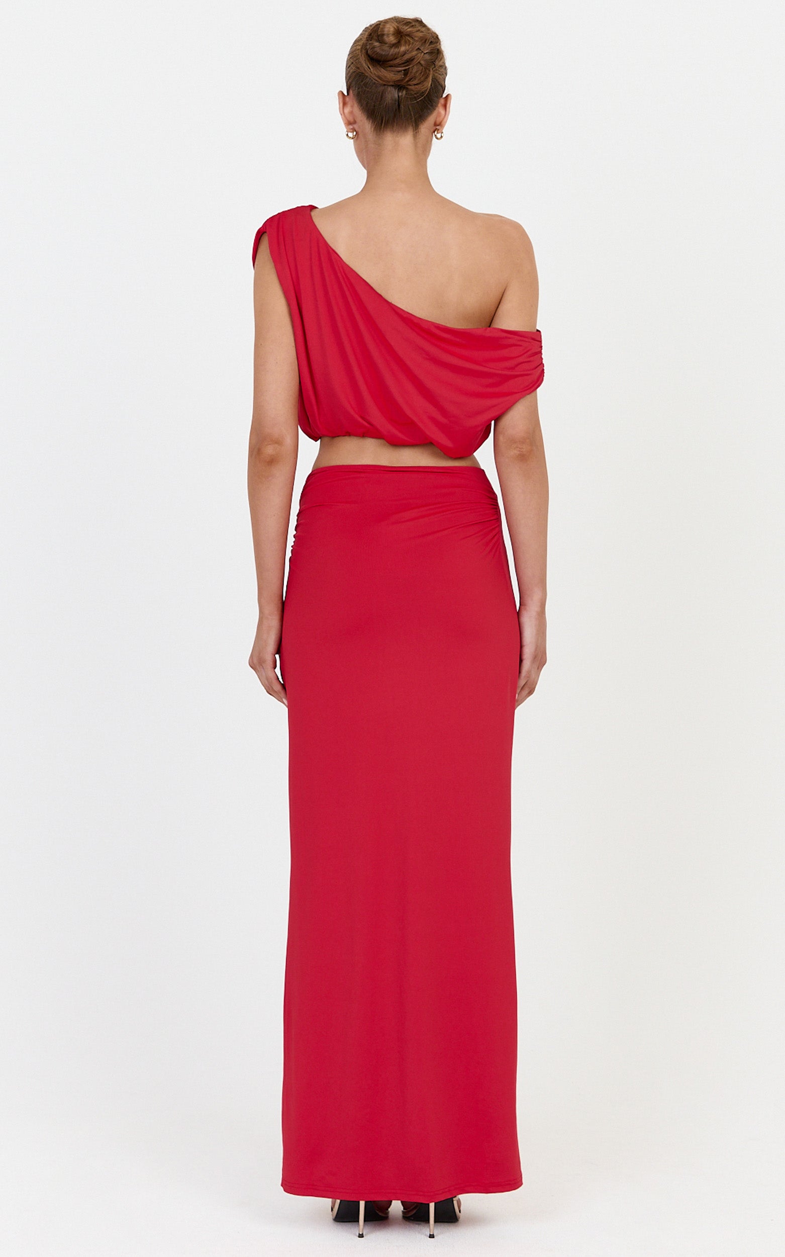 Rafaela Top - Off The Shoulder Top in Red - View 5