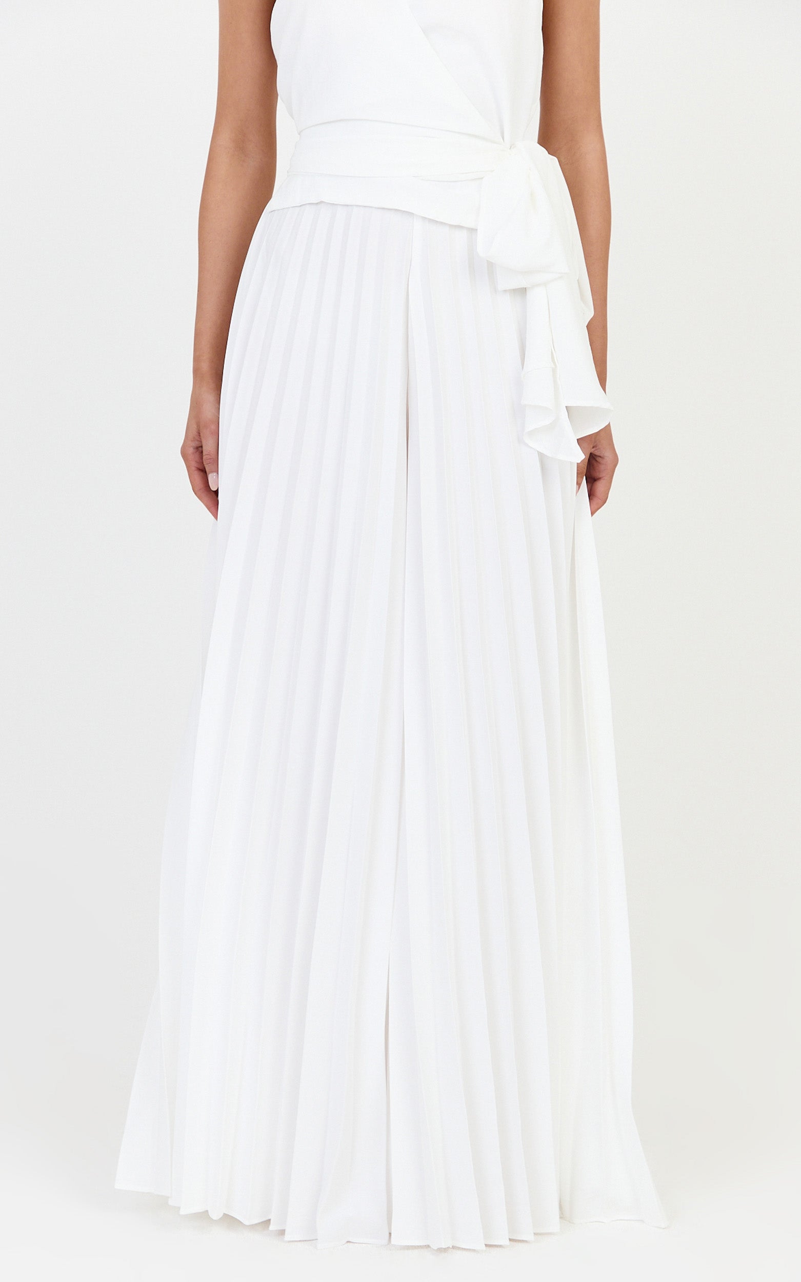 Valentina Pants - Pleated Wide Legged Pants in Off White - View 7