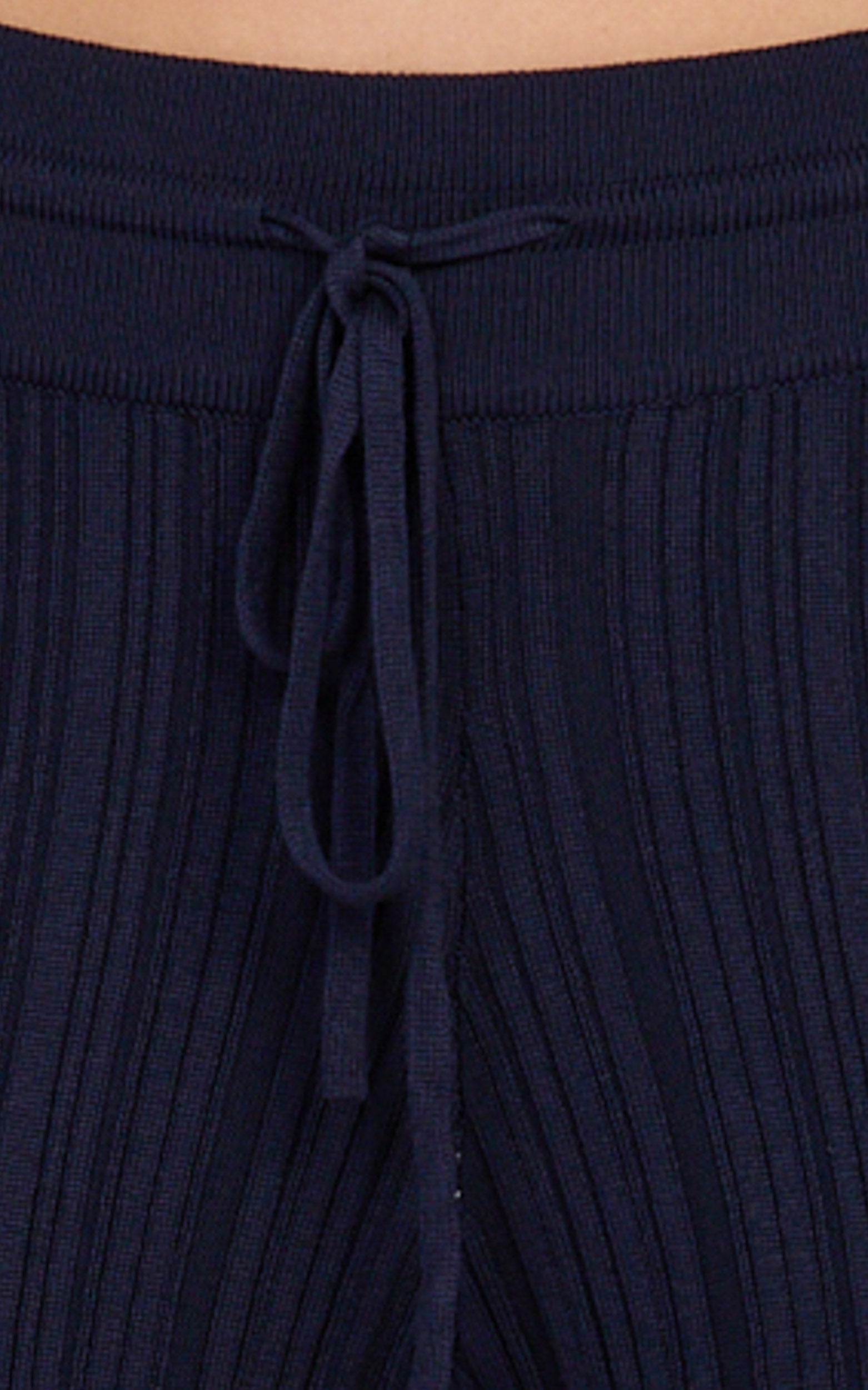 Kelsey Pants - High Drawstring Waist Knit Pants in Navy - View 6