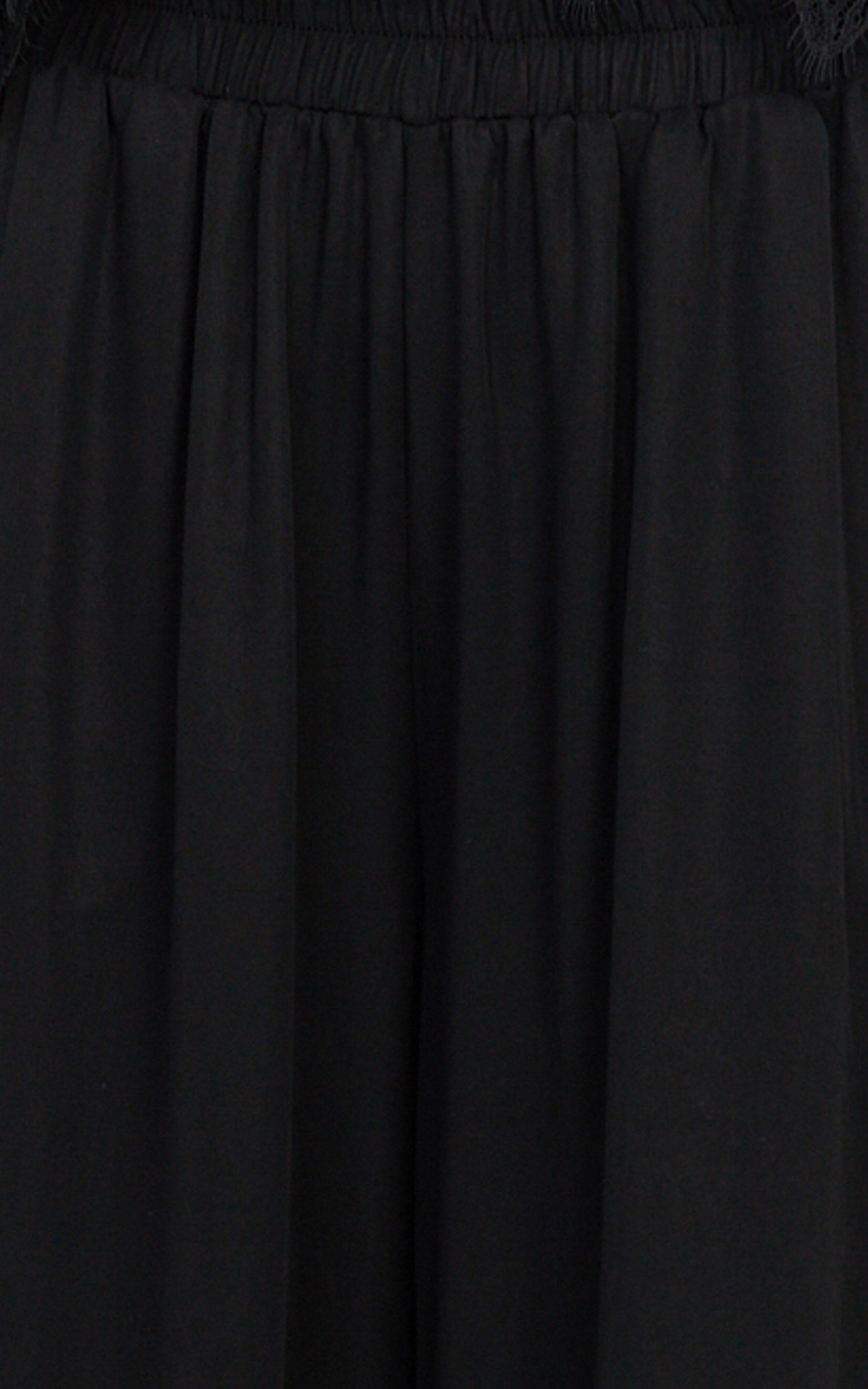 Cardi Pants - High Waist Elastic Wide Leg Pants in Black - View 7