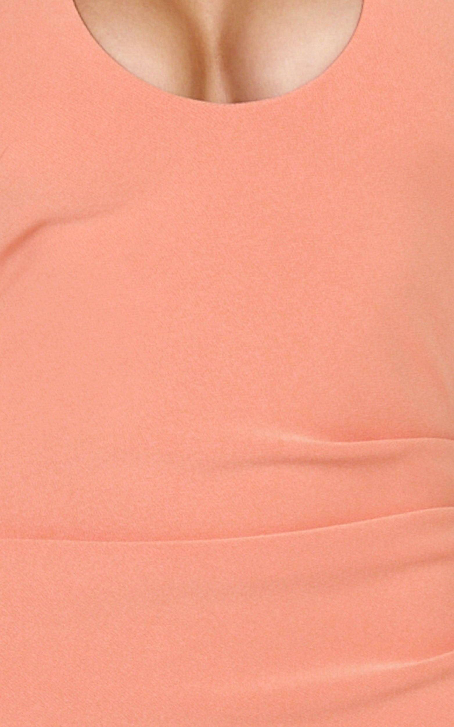 Ruby Maxi Dress - Halter Scoop Neck Low Back Bodycon Dress in Coral - View 6