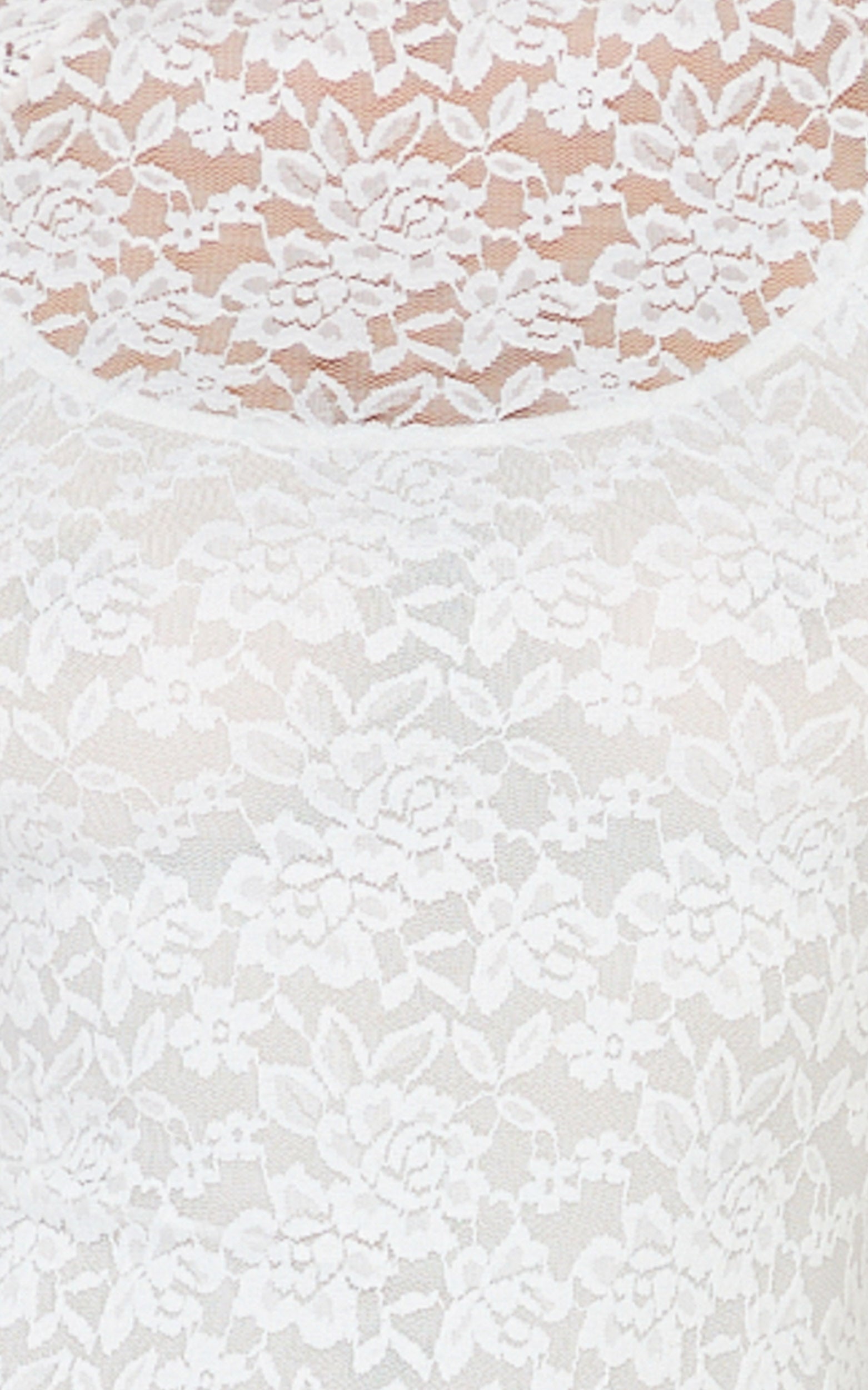 Emma Midi Dress - Lace Cap Sleeve Bodycon Dress in White - View 6