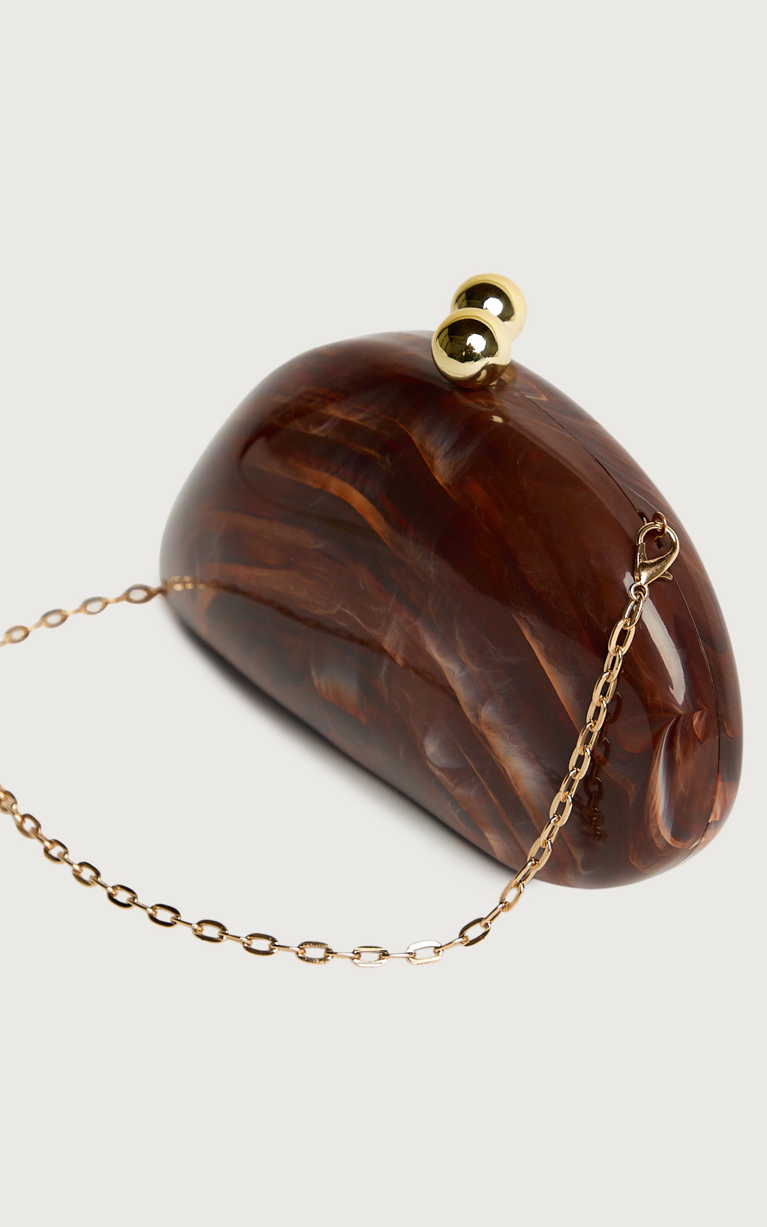 Lola Bag - Marble Clutch Bag in Brown - View 4