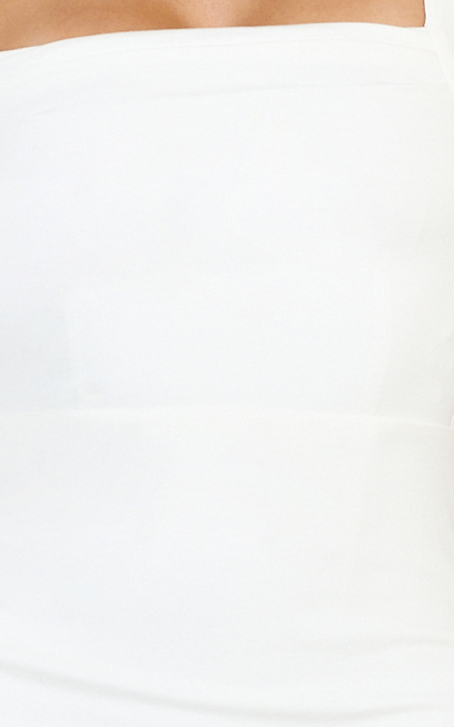 Tiffy Midi Dress - Square Neck Ruched Bodycon Dress in White - View 9