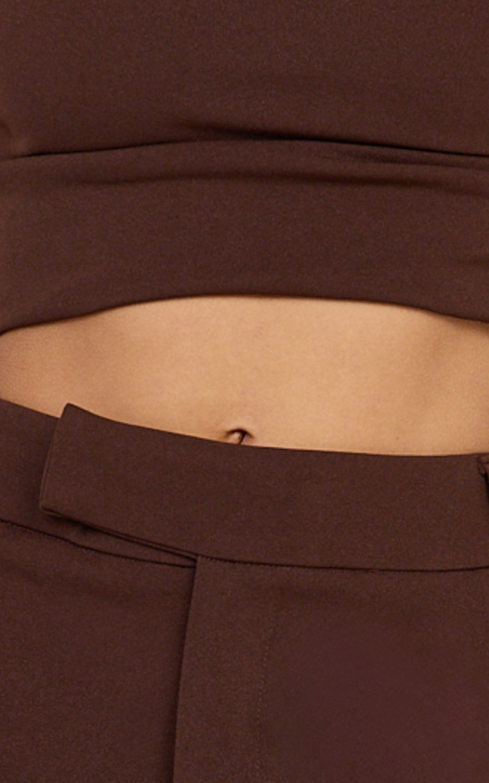 Helen Two Piece Set - Crepe Twisted Top And Wide Leg Pants in Chocolate - View 7