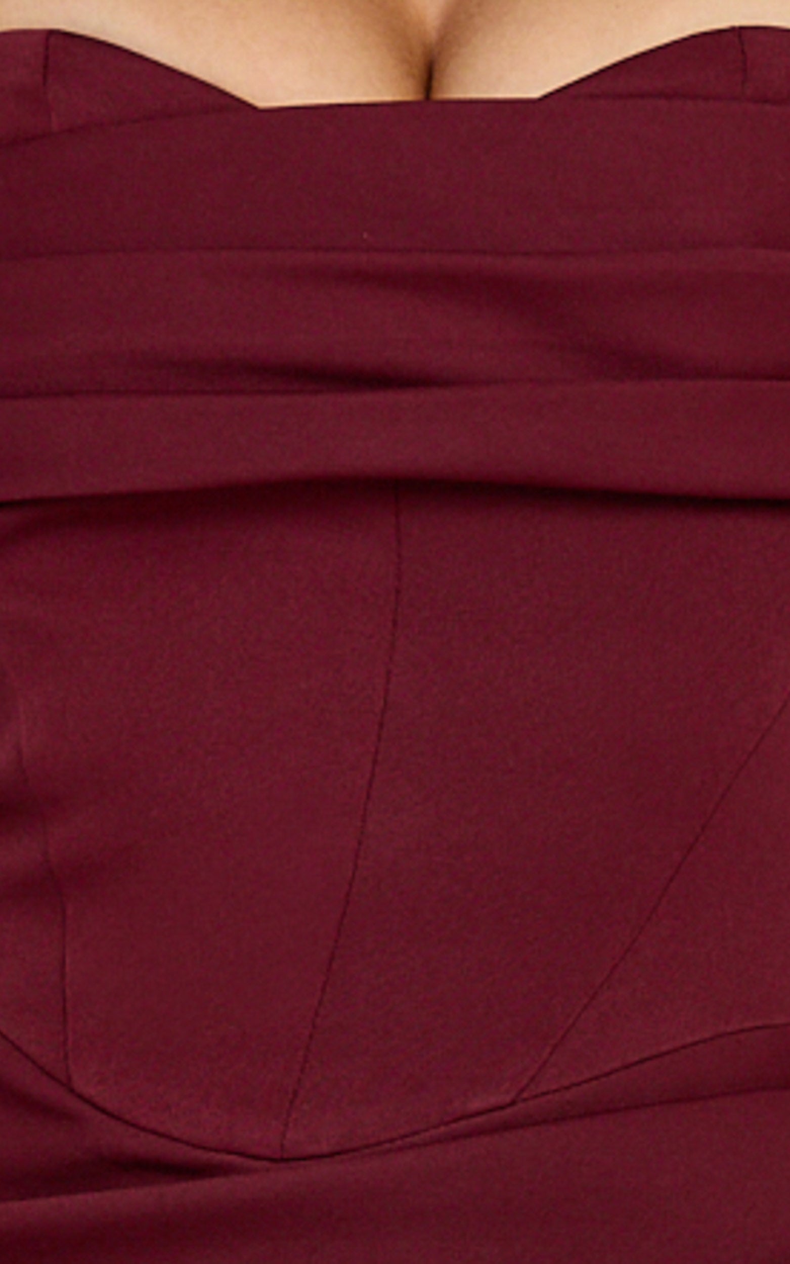 Zinnia Maxi Dress - Gathered Bust Side Split Dress in Wine - View 8