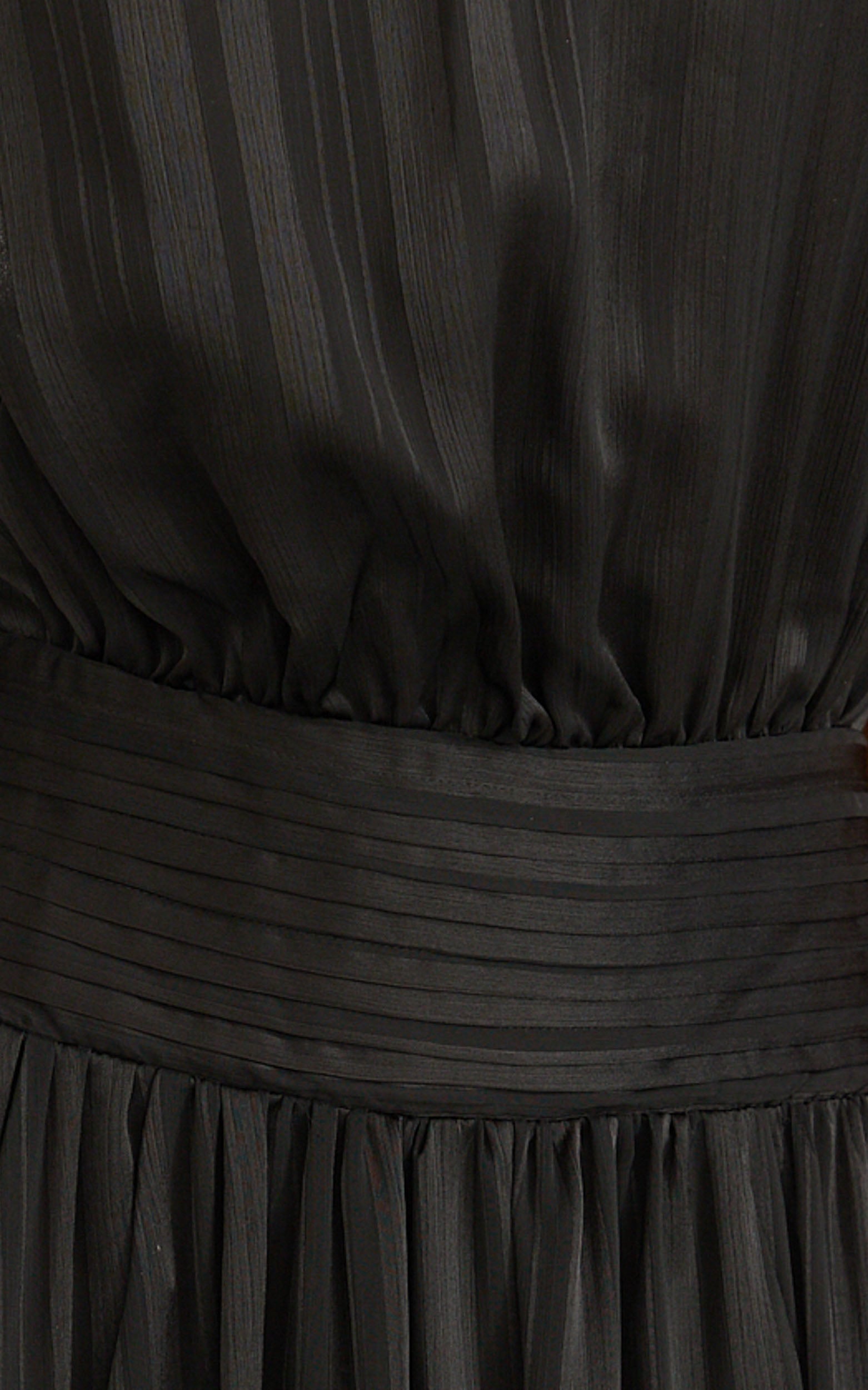 Mirabelle Maxi Dress - Scarf Neck Backless High Low Dress in Black - View 6