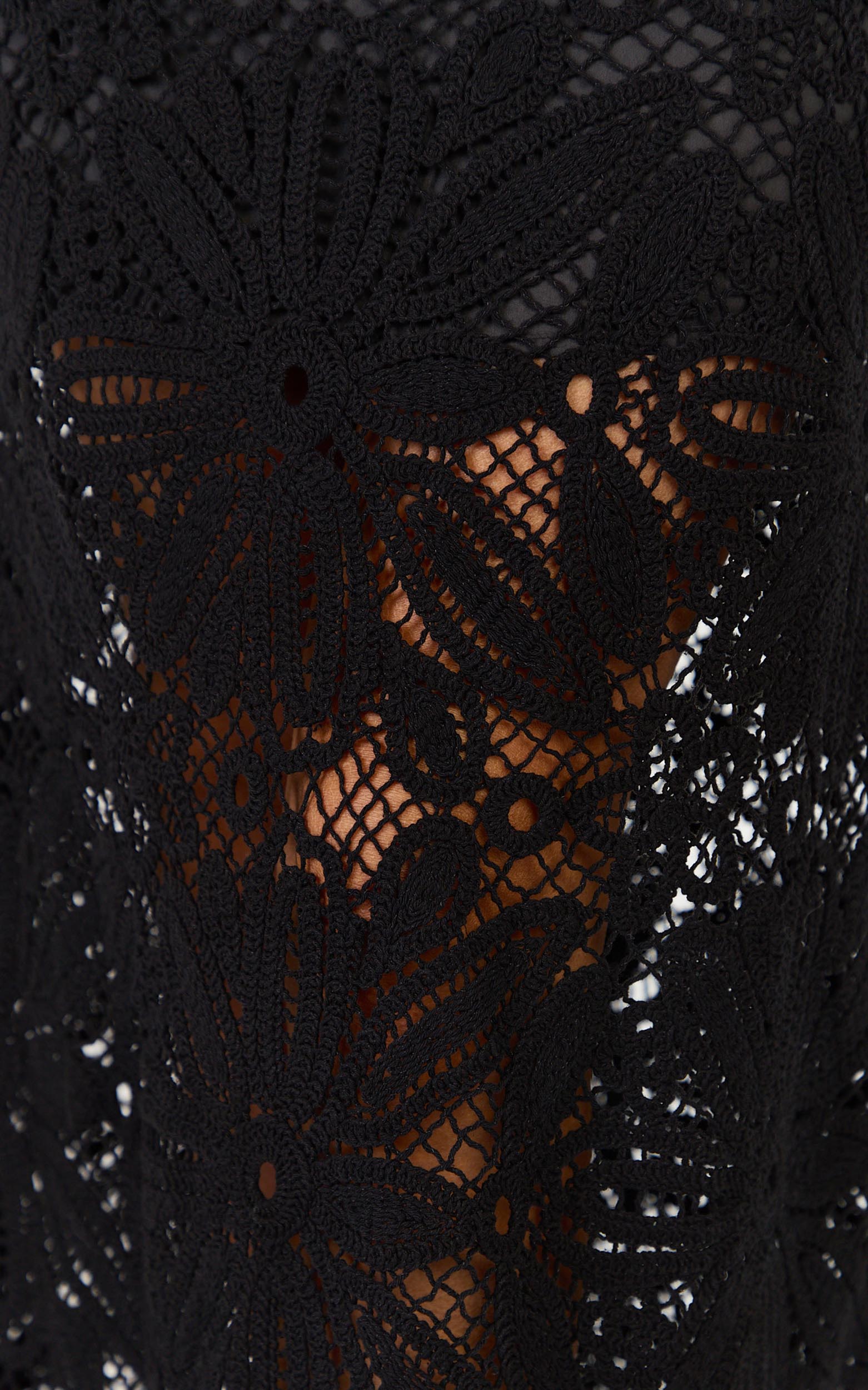 Charlene Maxi Skirt - Crochet Fit And Flare Skirt in Black - View 6