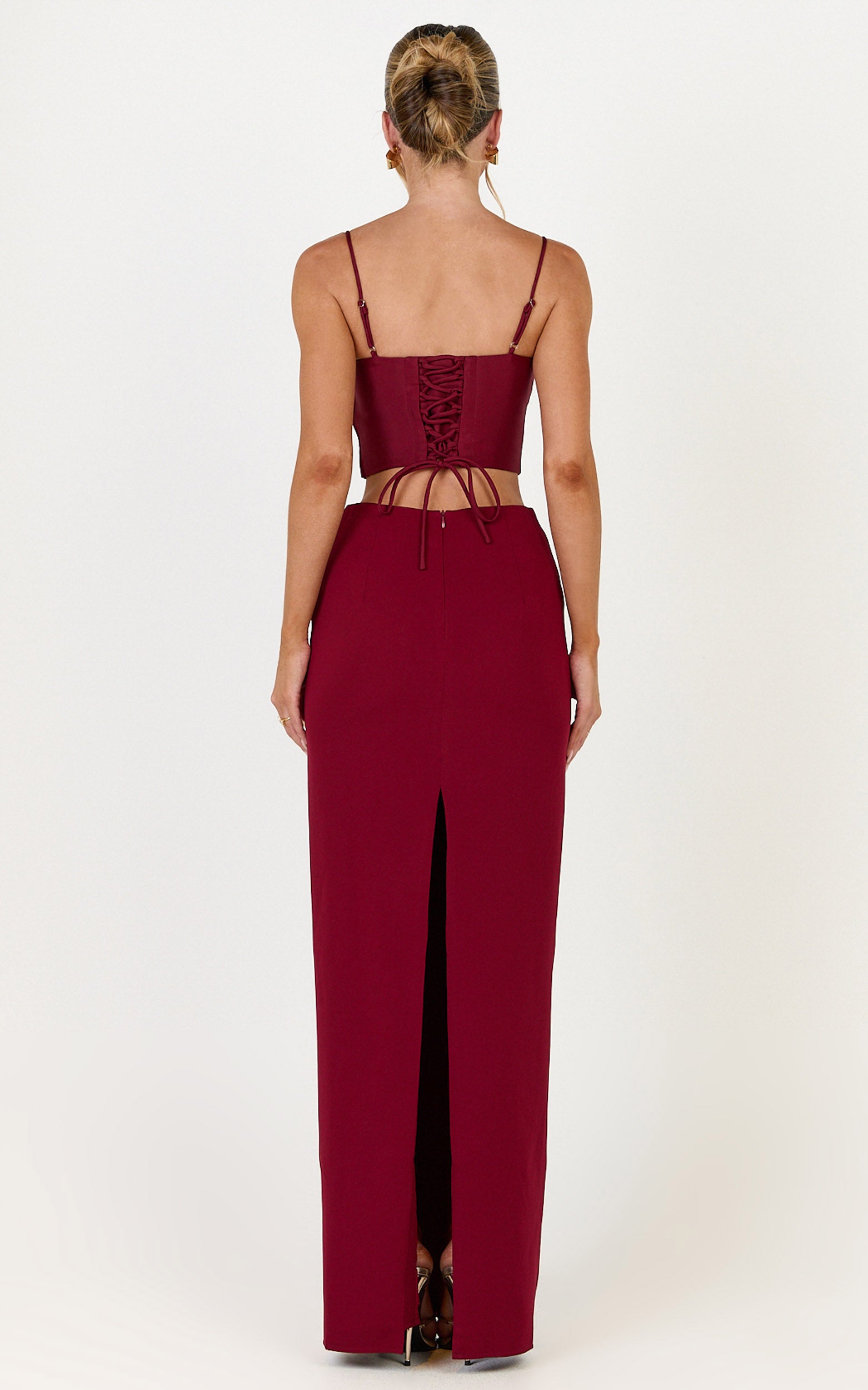 Marais Maxi Skirt - Column Skirt in Wine - View 5