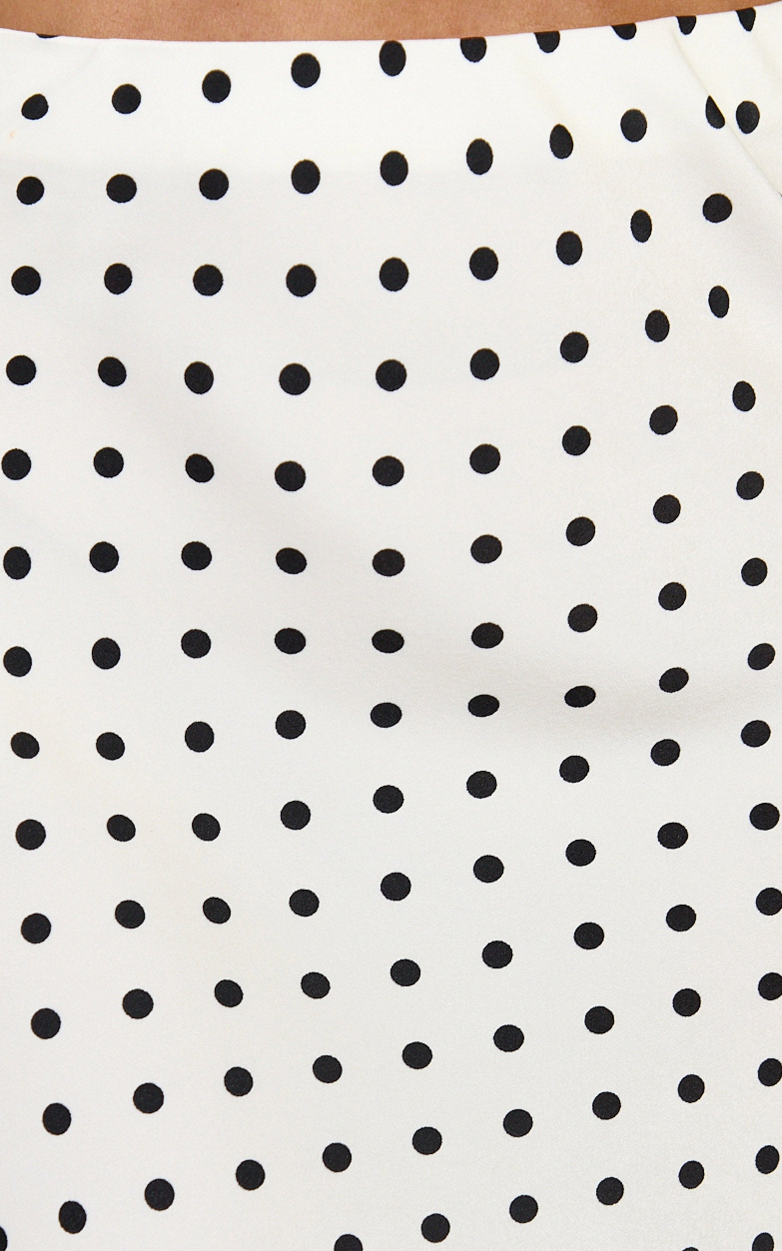 Amari Maxi Skirt - High Waisted Bias Cut Skirt in Cream and Black Polka - View 8