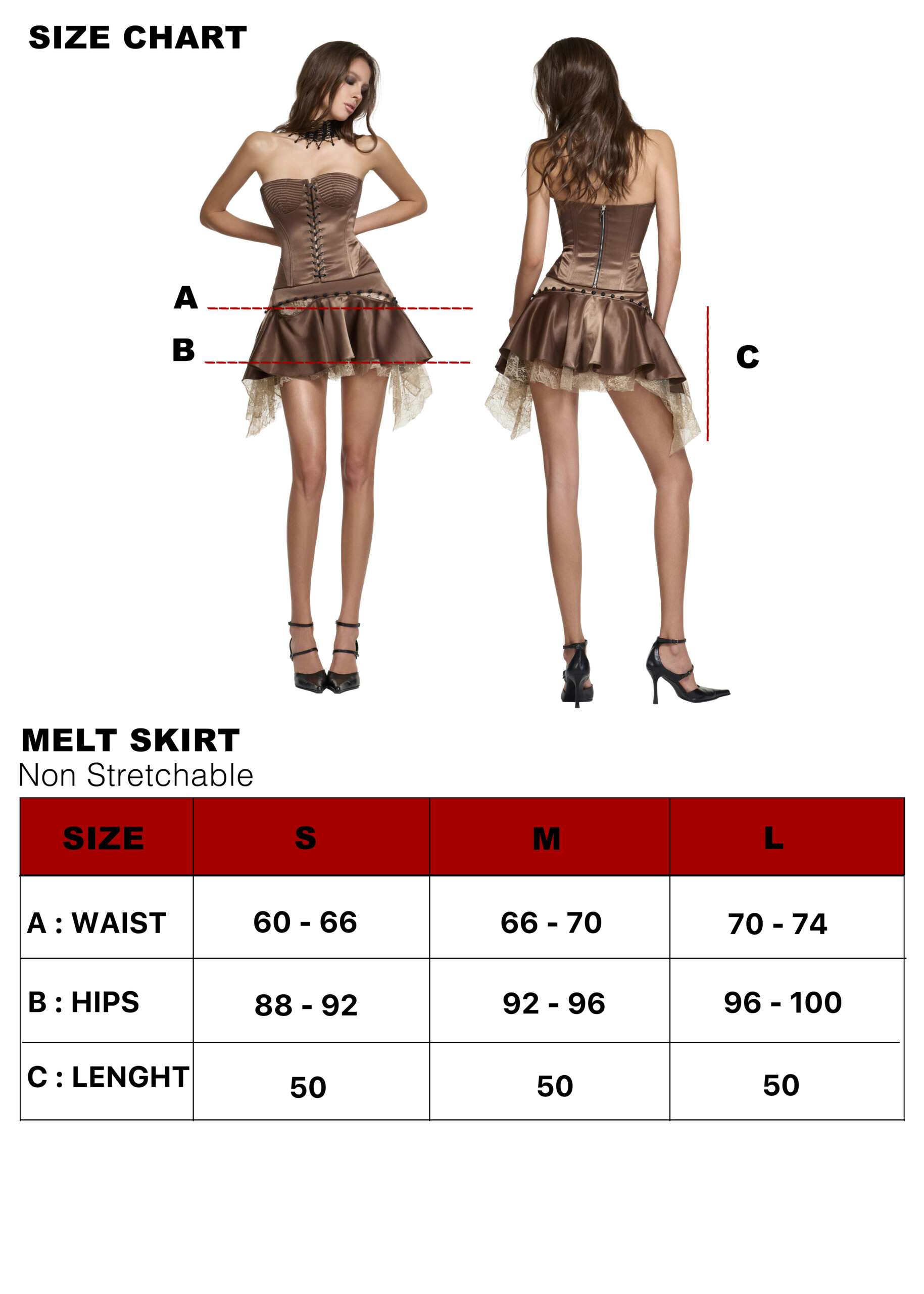 MELT SKIRT size guide