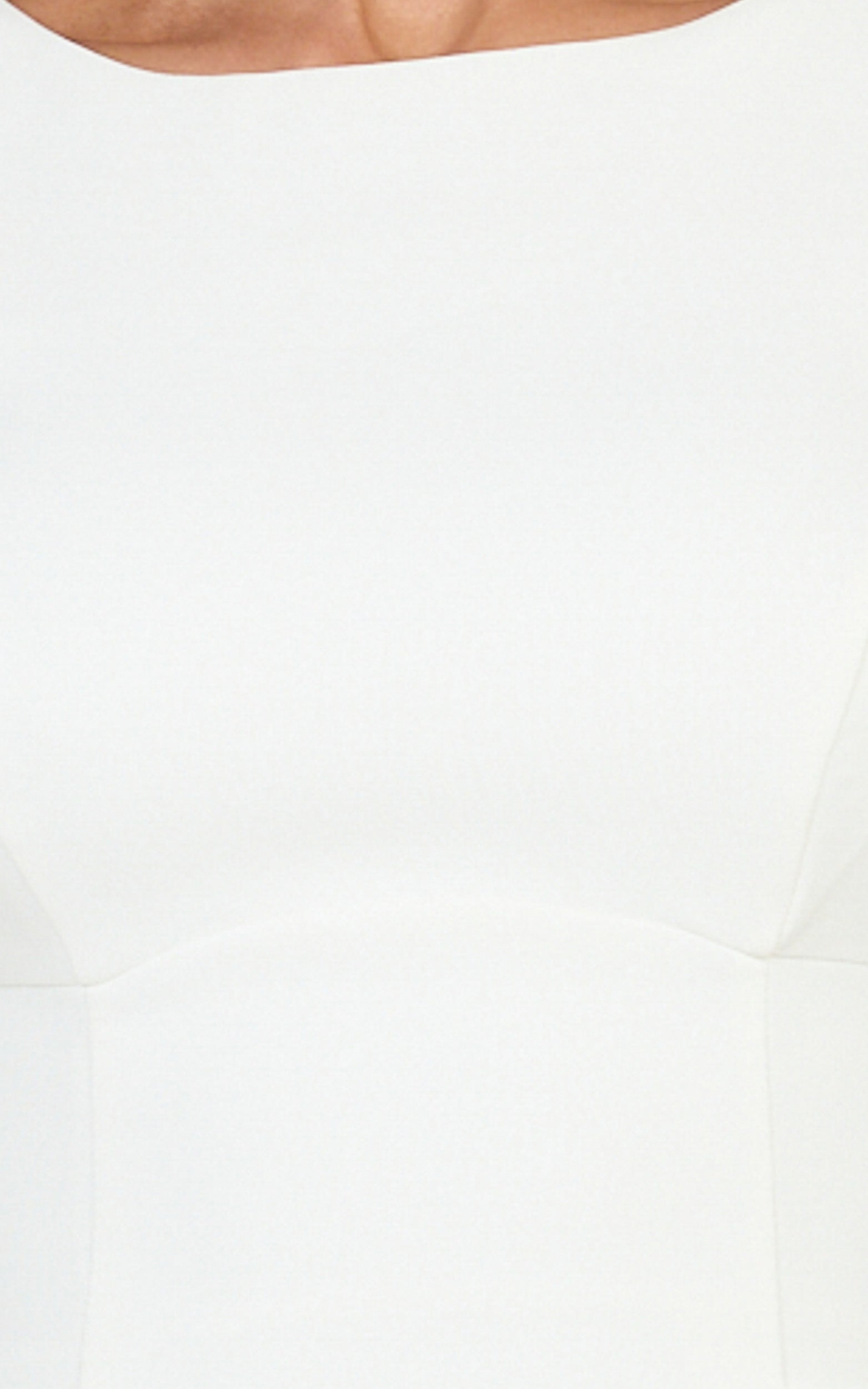Freddie Mini Dress - Boat Neck Fit and Flare Dress in White - View 7