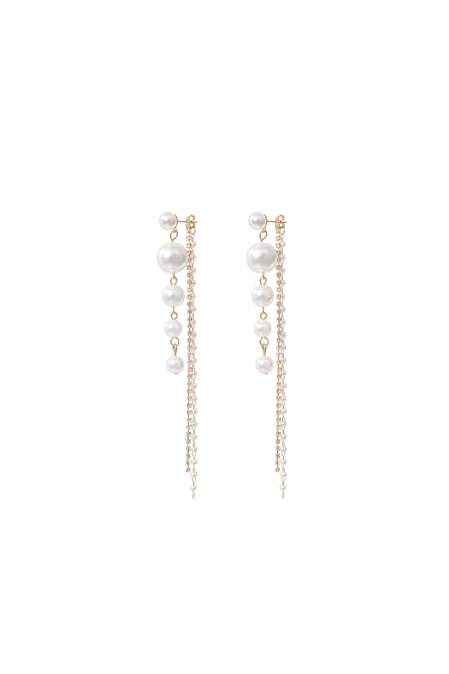 Elana Diamond Pearl Tassel Earrings