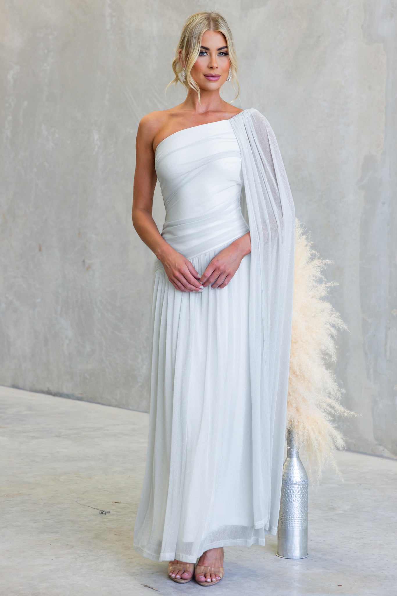 Catch My Breath Maxi Dress - Silver - View 2