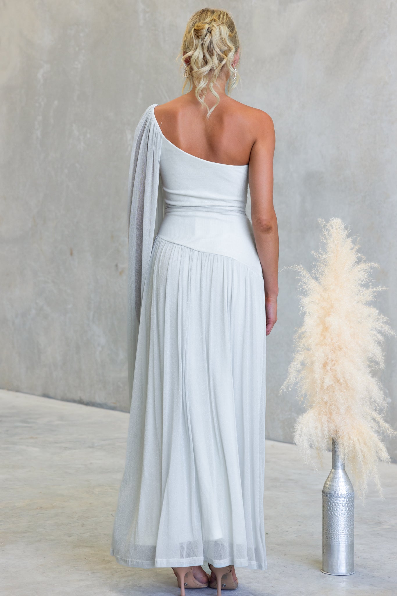 Catch My Breath Maxi Dress - Silver - View 4