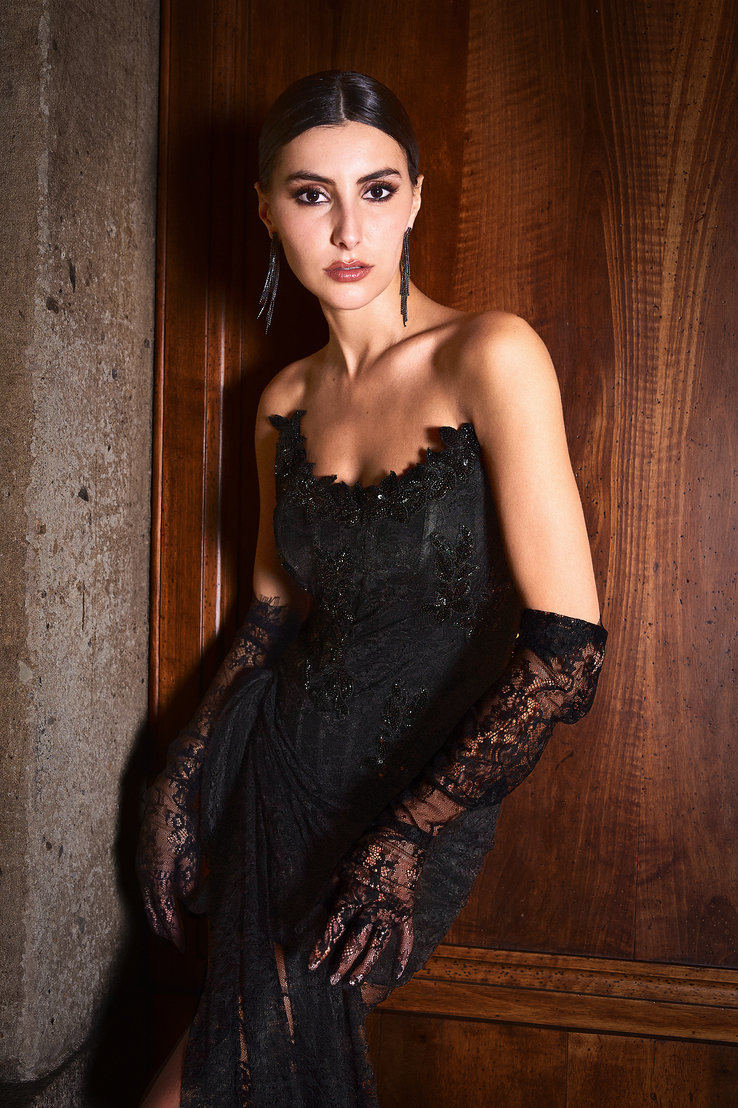 Thandiwe Lace Strapless Maxi Dress