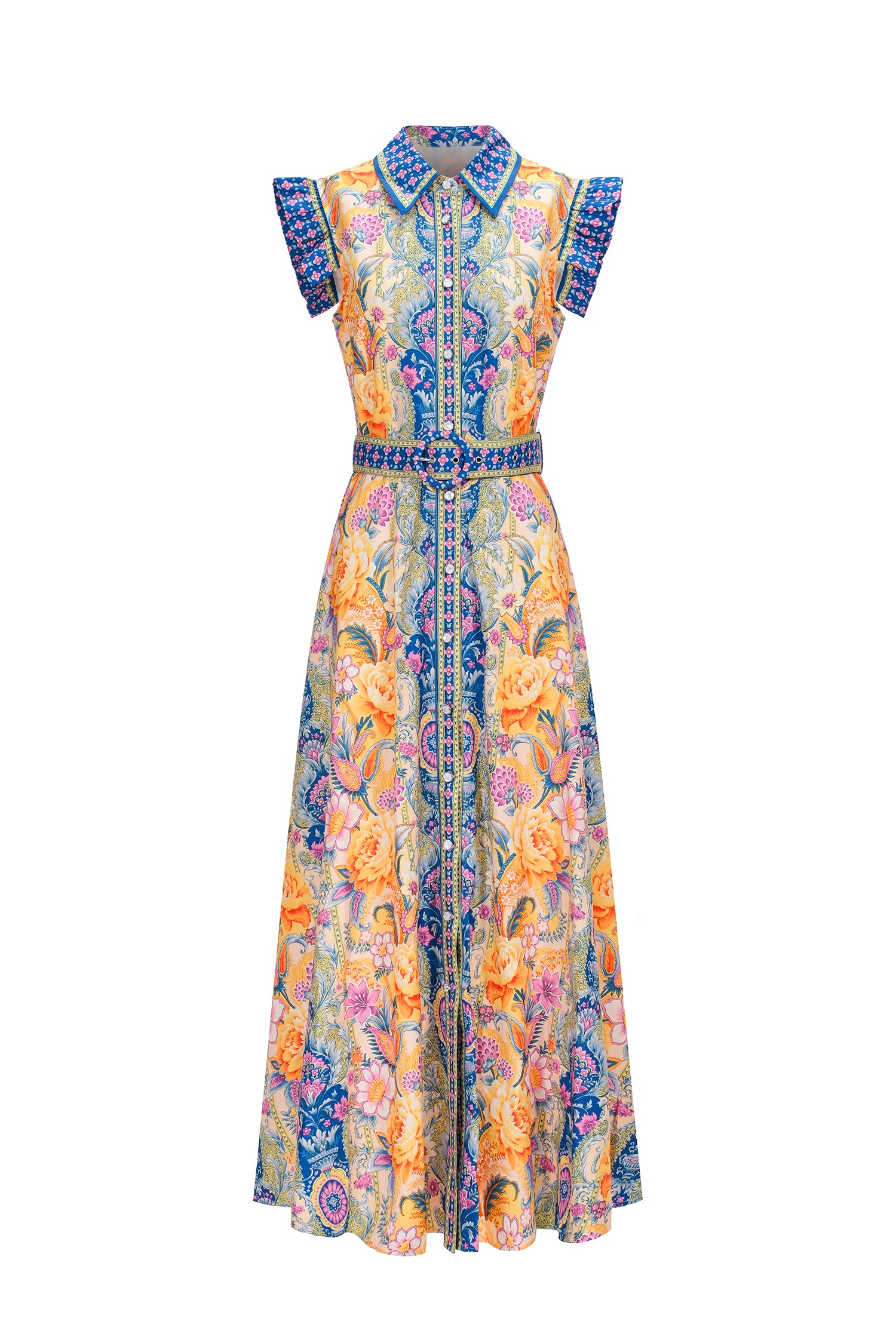 Naida Floral Printed Sleeveless Maxi Dress