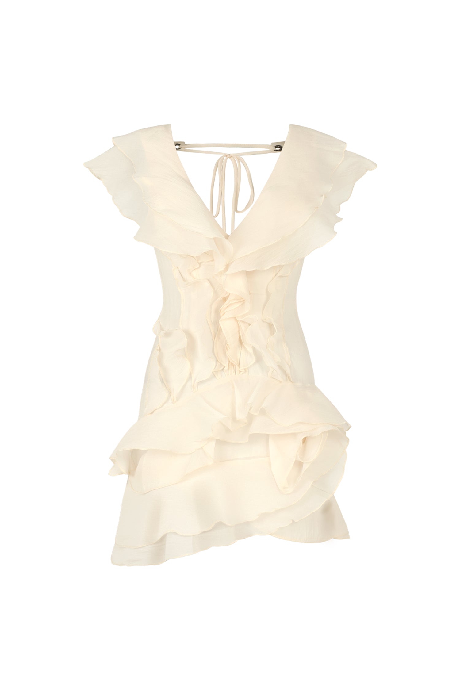 Loulia V-Neck Sleeveless Folds Mini Dress