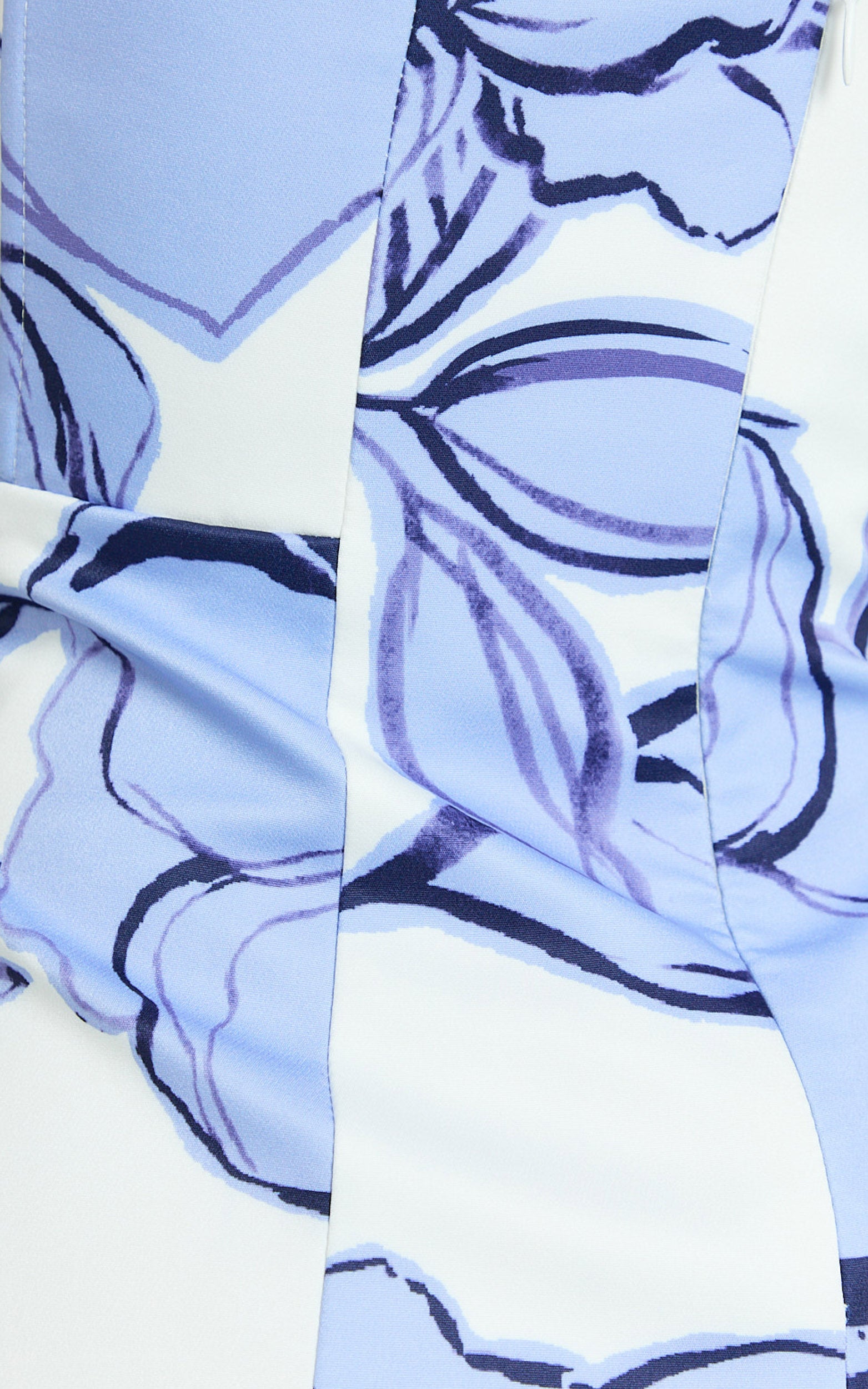 Catharine Mini Dress - Strapless A Line Dress in Blue Floral - View 7