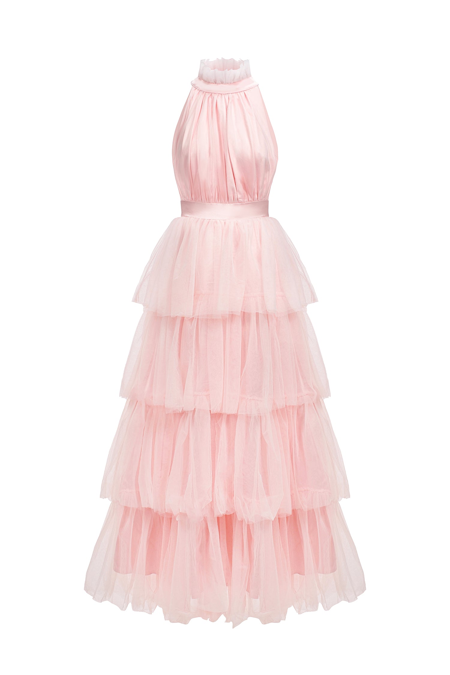 Odelia Sleeveless Bow Puffy Maxi Dress