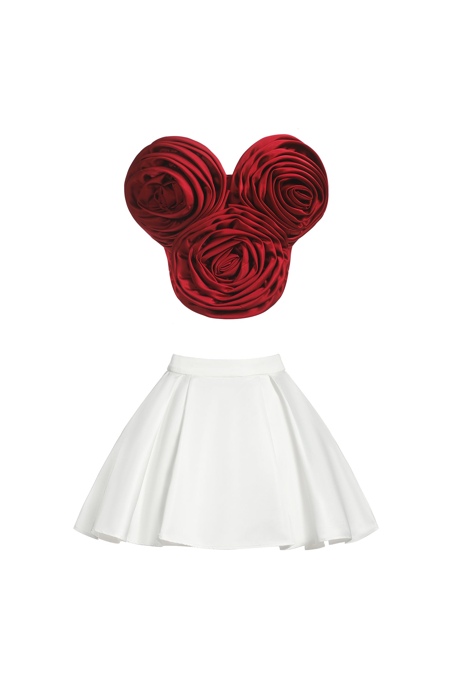 Neela Flower Strapless Waist Mini Dress