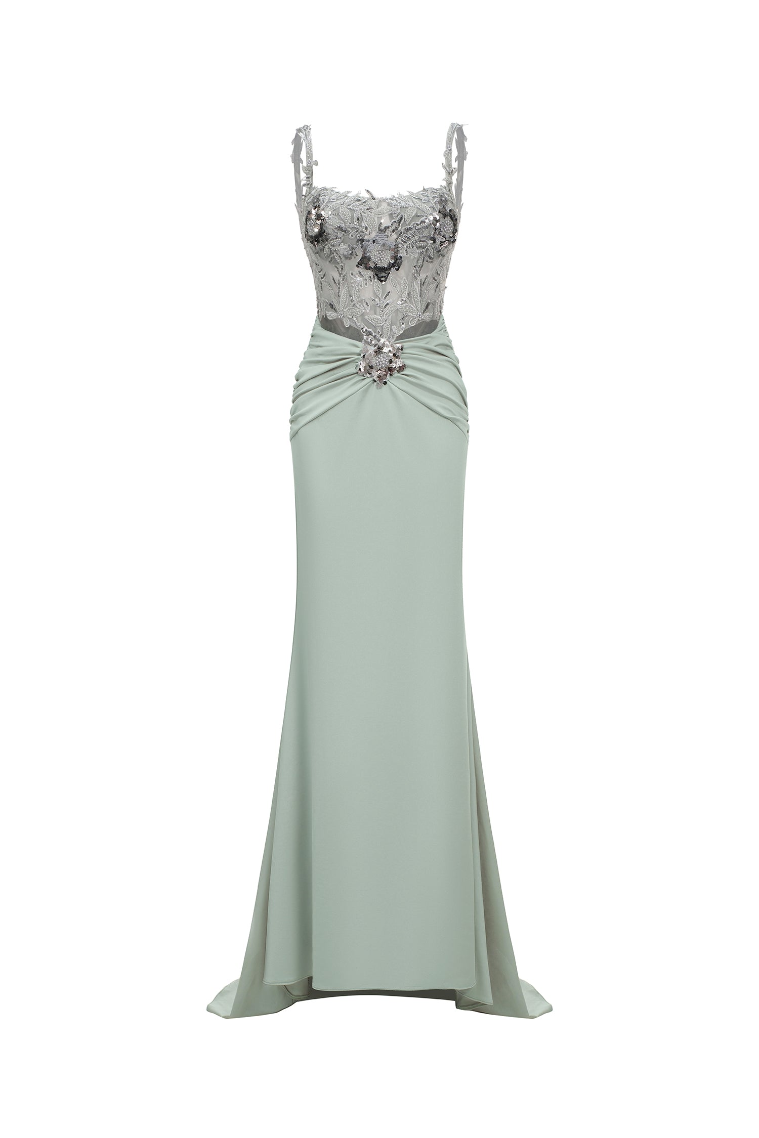 Valery Diamond Fishtail Maxi Dress