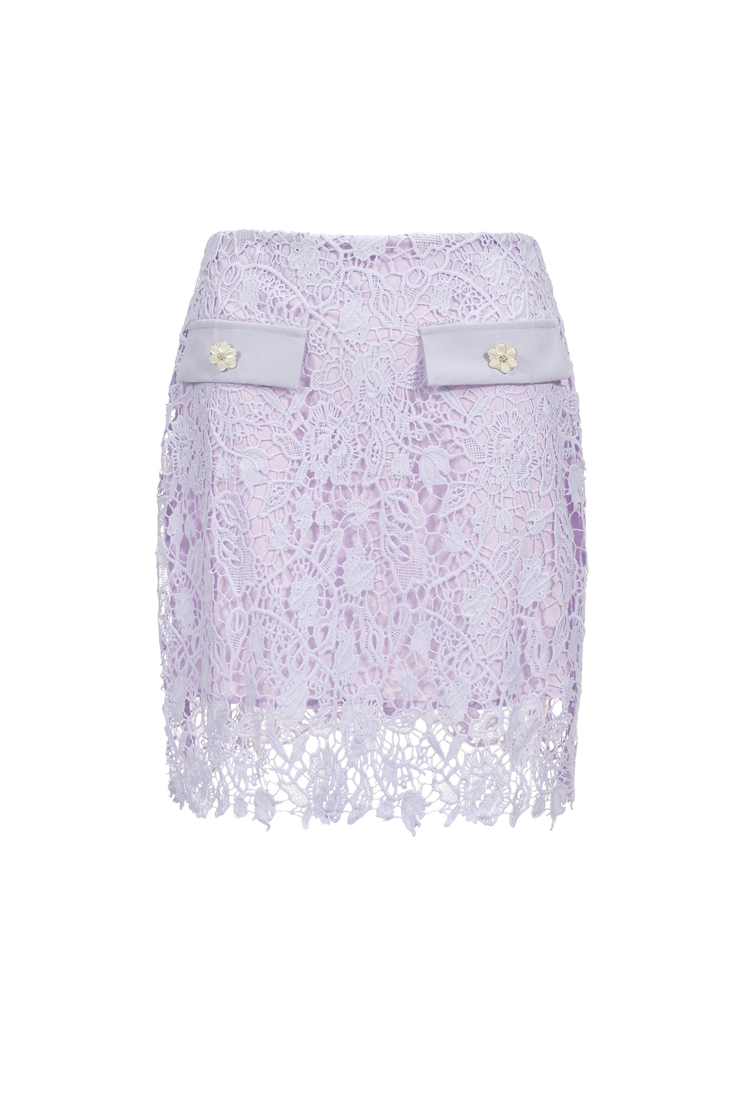 Estrela Long Sleeves Hollow Lace Two-Piece Set