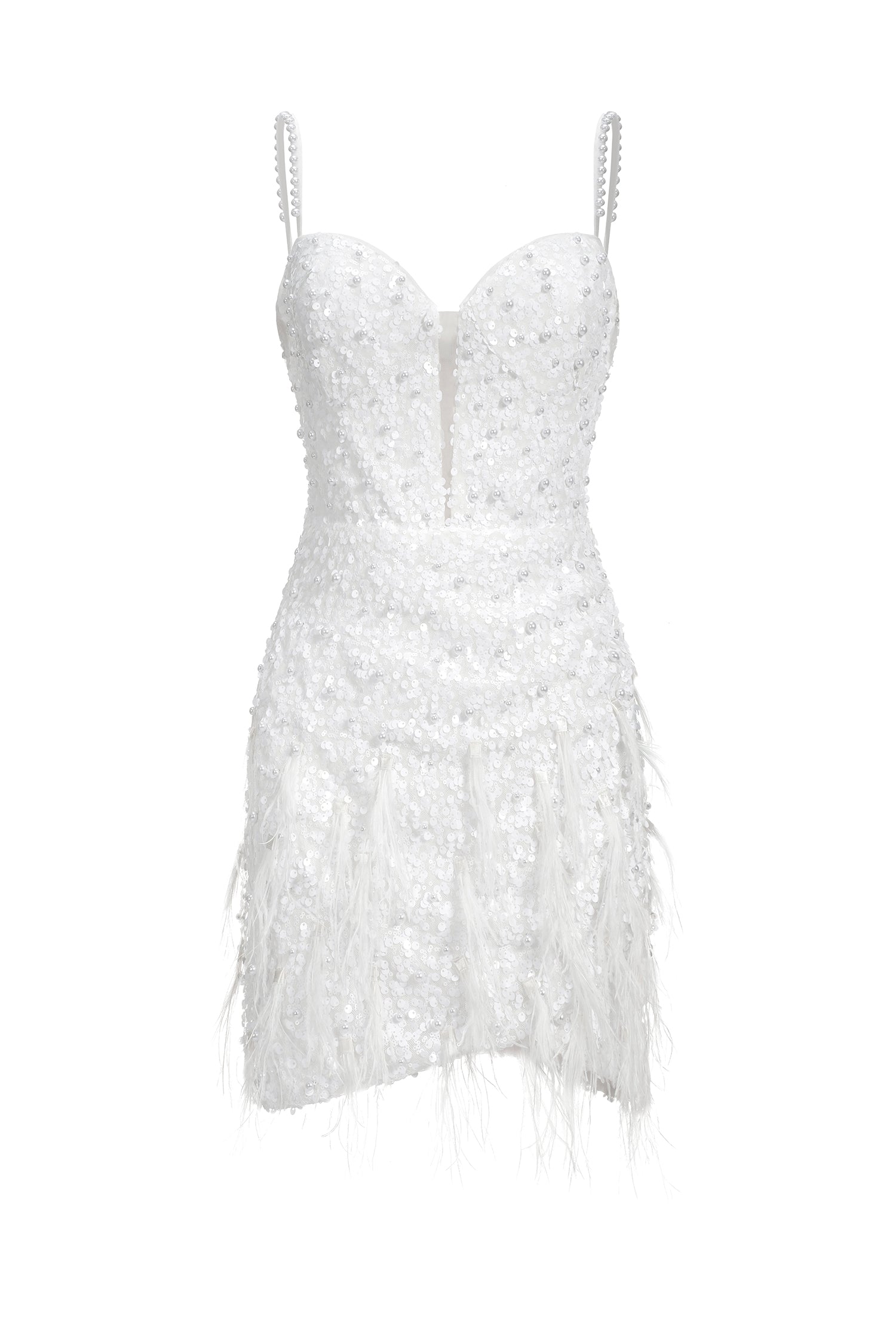 Tryphosa Feather Diamond Mini Dress