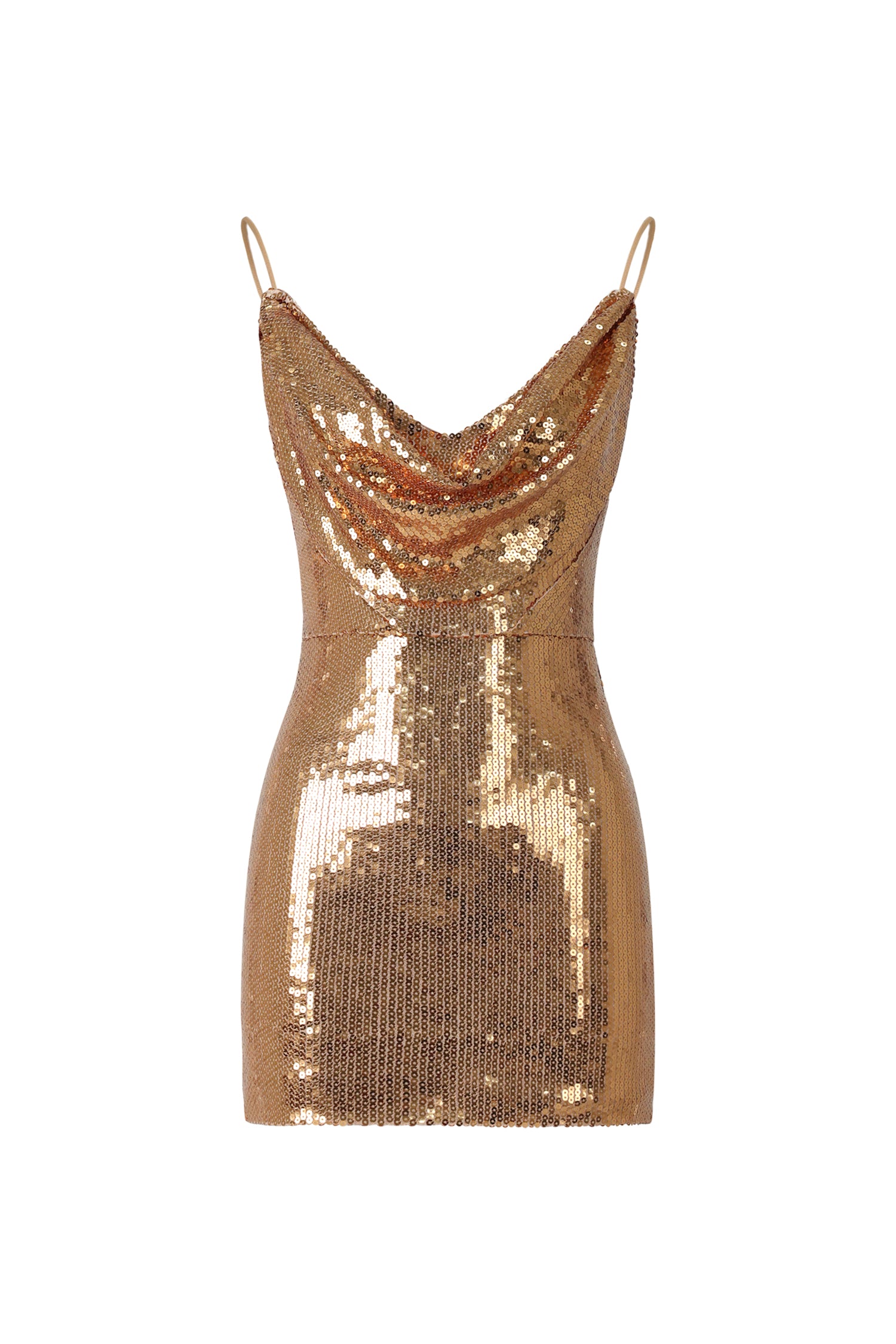 Nialla Halter V-Neck Sequin Mini Dress