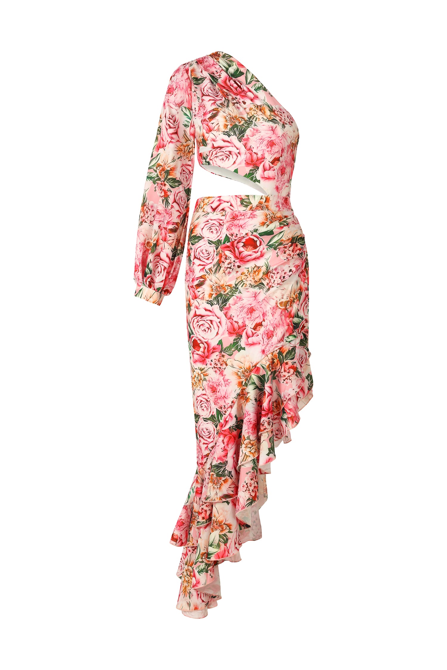 Emmeline One Shoulder Hollow Out Slit Maxi Dress