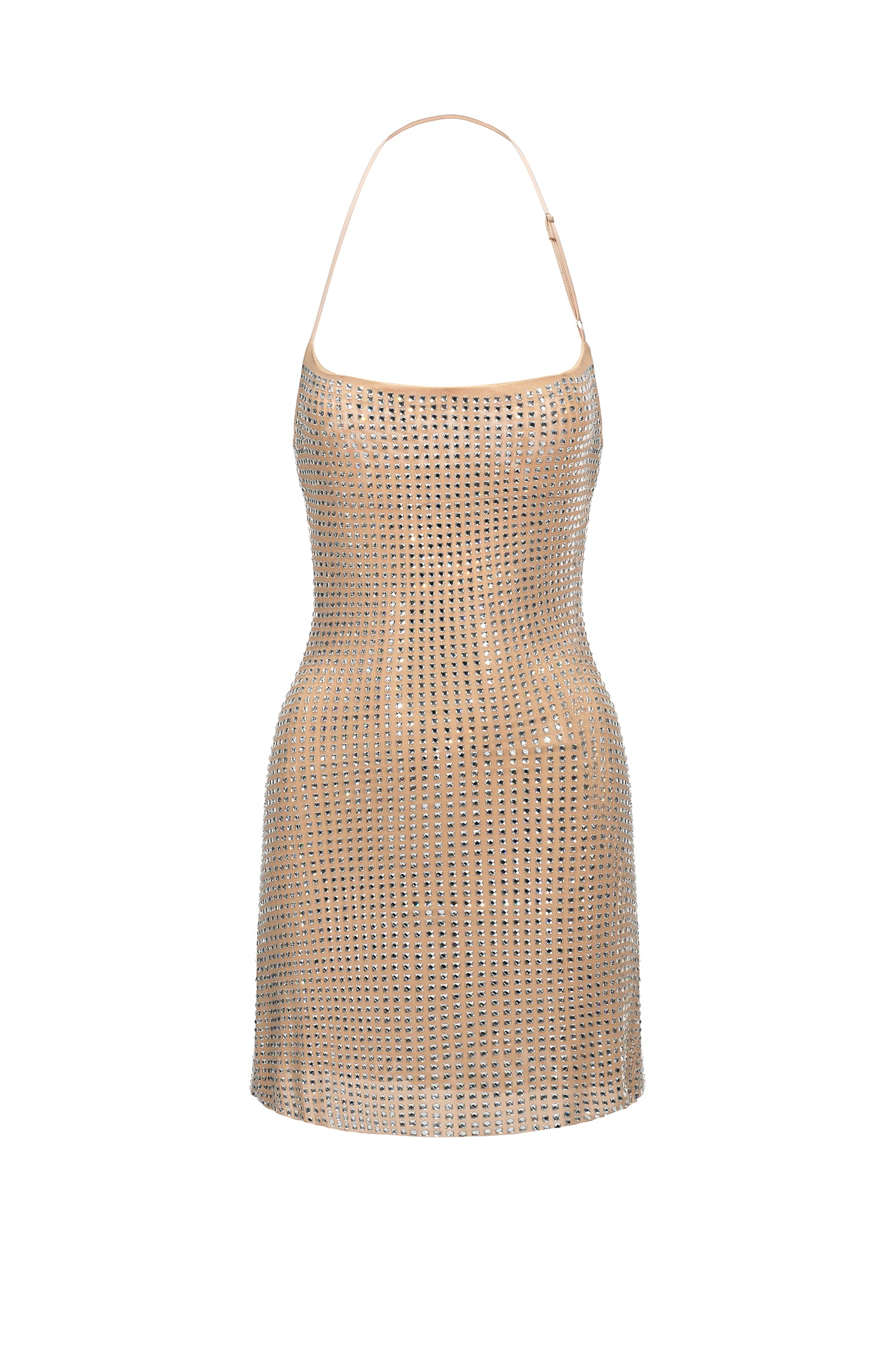 Yuria Halter Diamond Mini Dress