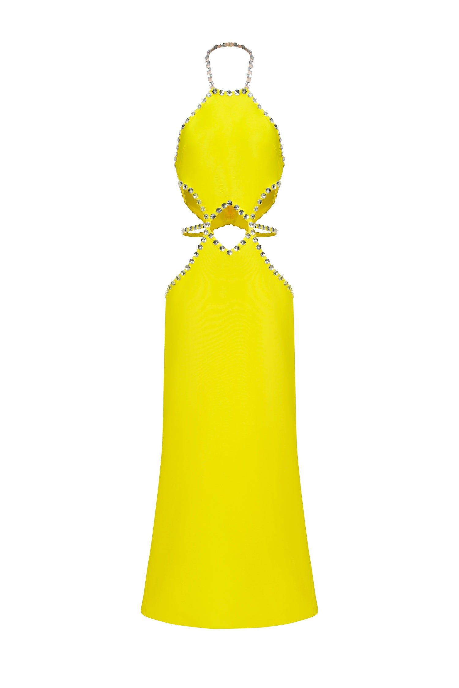 Juyce Halter Sleeveless Hollow Out Diamond Bandage Maxi Dress