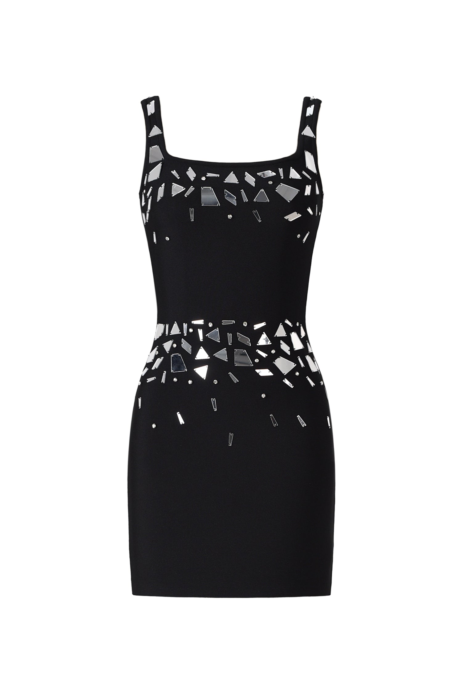 Trilace Sleeveless Bandage Mini Dress