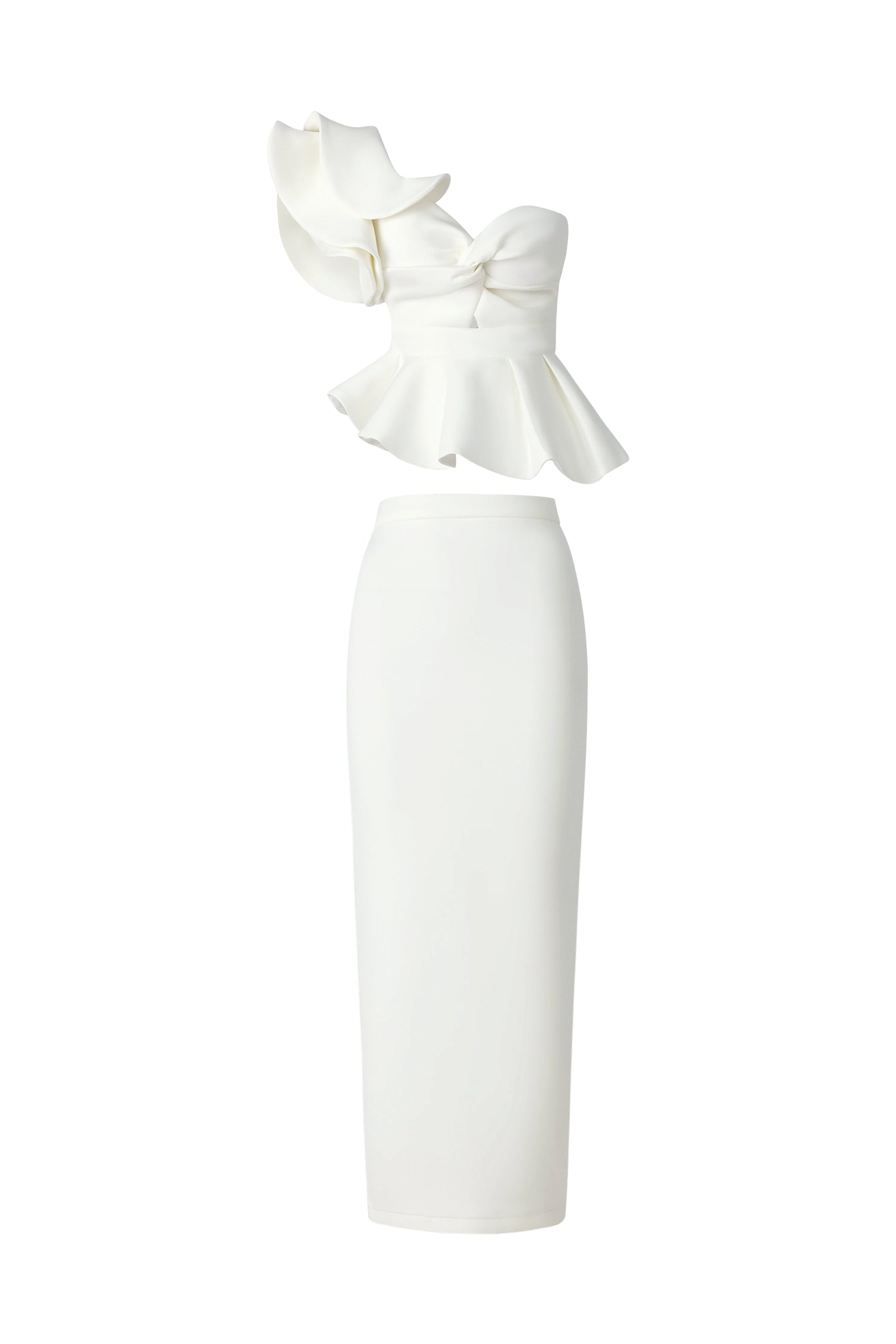 Luysa One Shoulder Asymmetry Midi Set