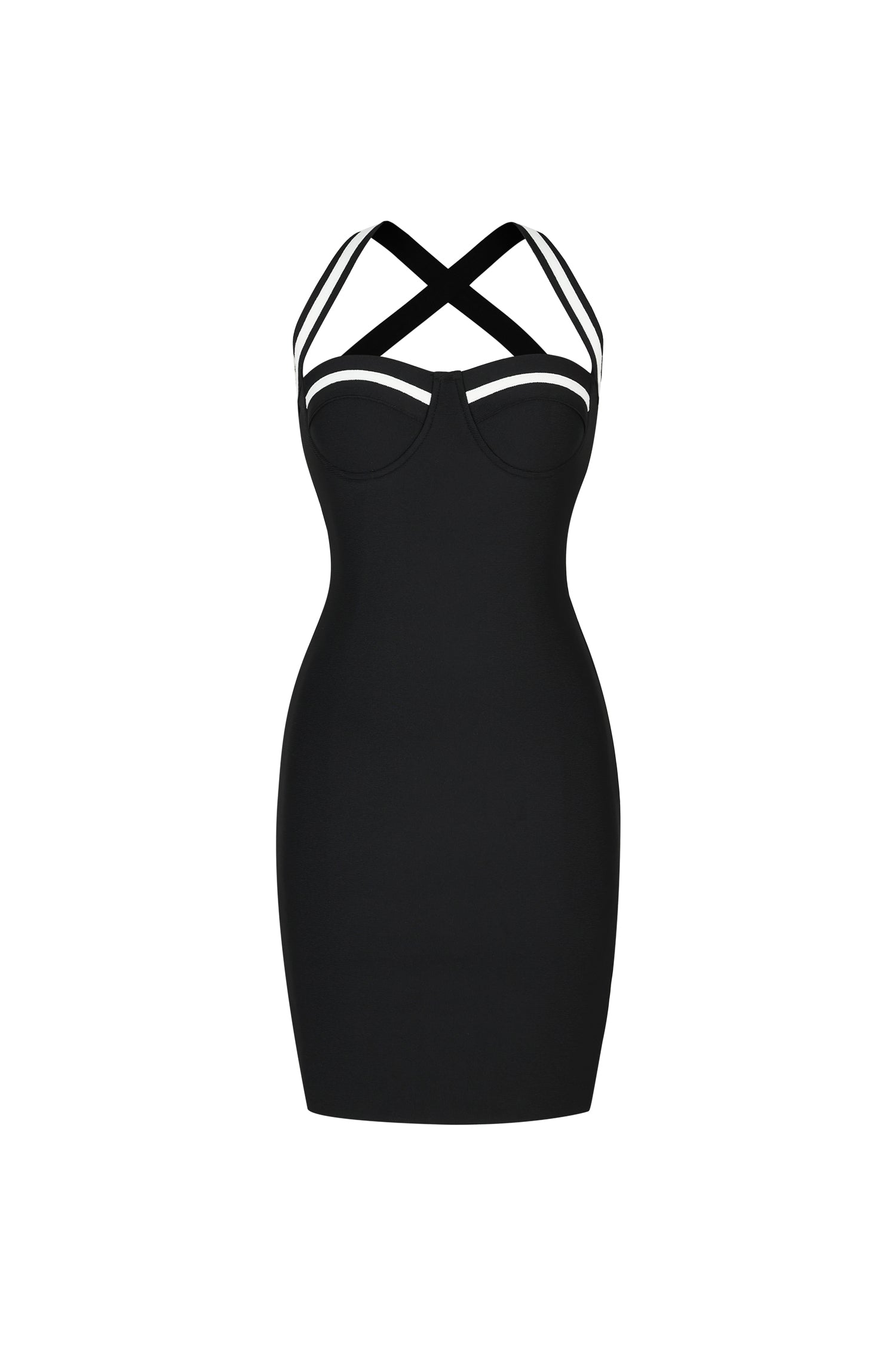 Lizbet Sleeveless Stripes Bandage Mini Dress